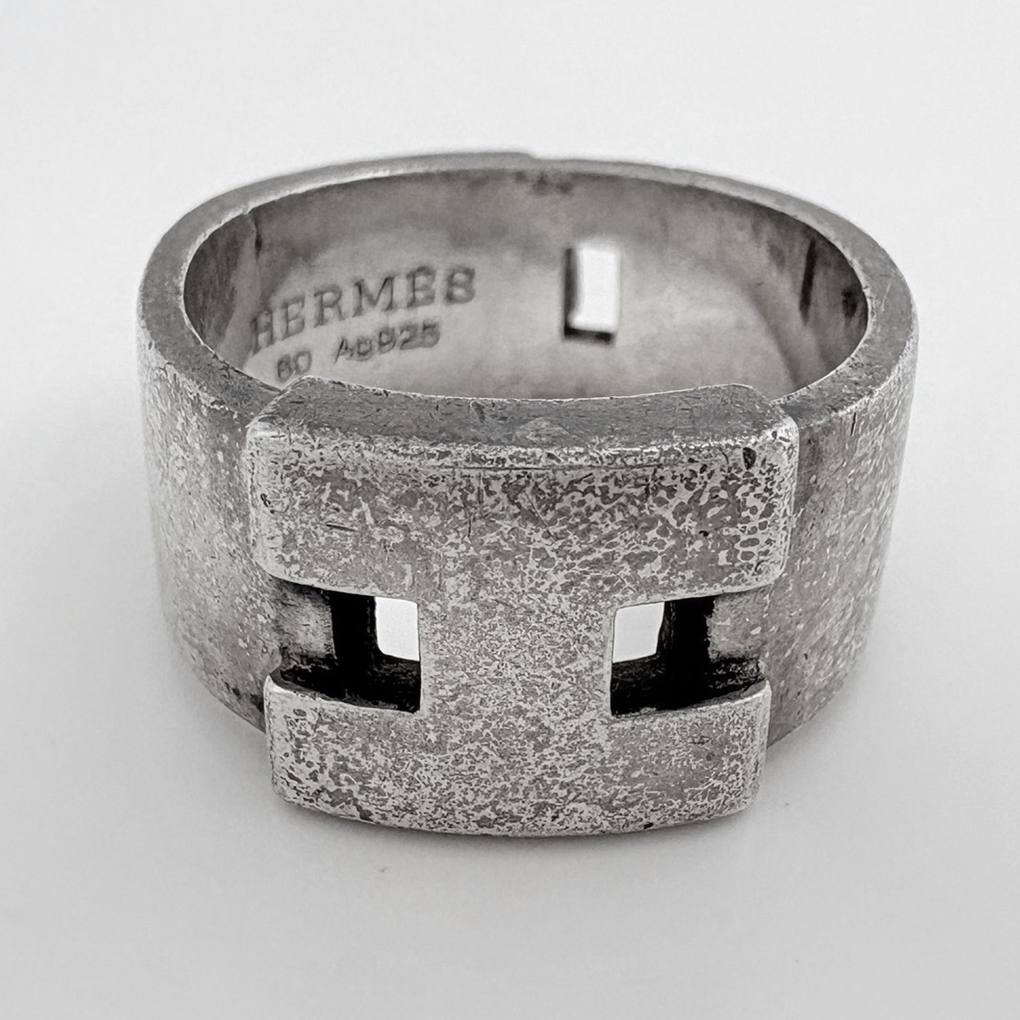 Hermes Silver Silver 925 Band Ring (Pre-Owned)