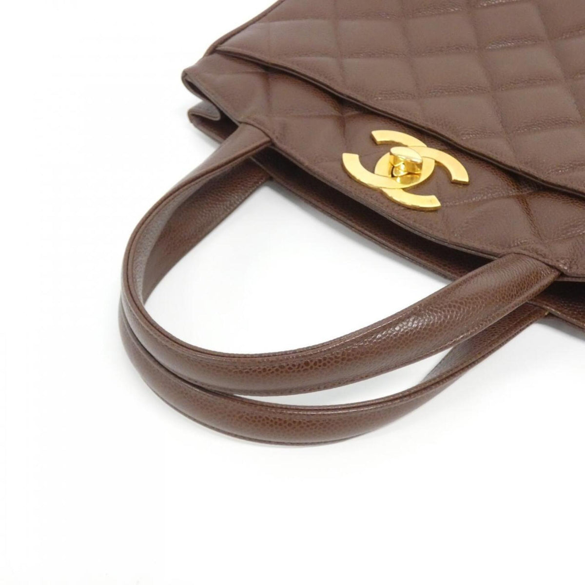 Chanel Brown Grained Calfskin Handbag (Pre-Owned)