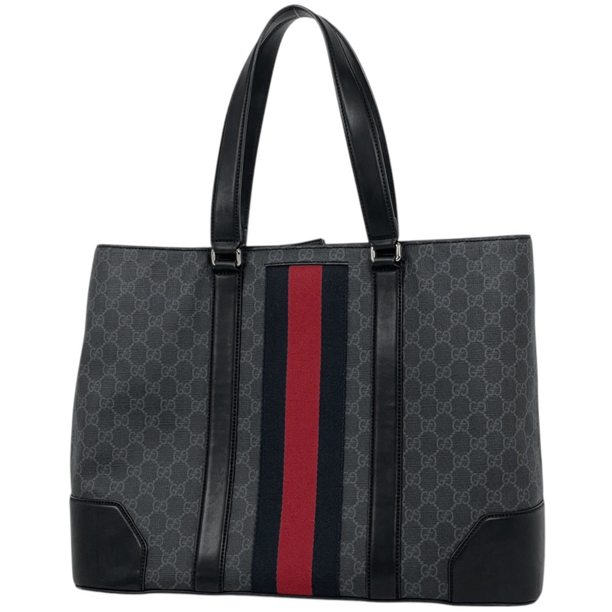 Gucci Black Gg Supreme Leather Tote Bag (Pre-Owned)