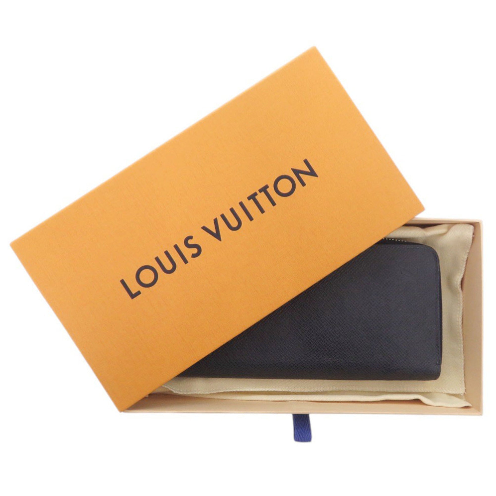 Louis Vuitton Navy Taiga Leather Long Wallet (Bi-Fold) (Pre-Owned)
