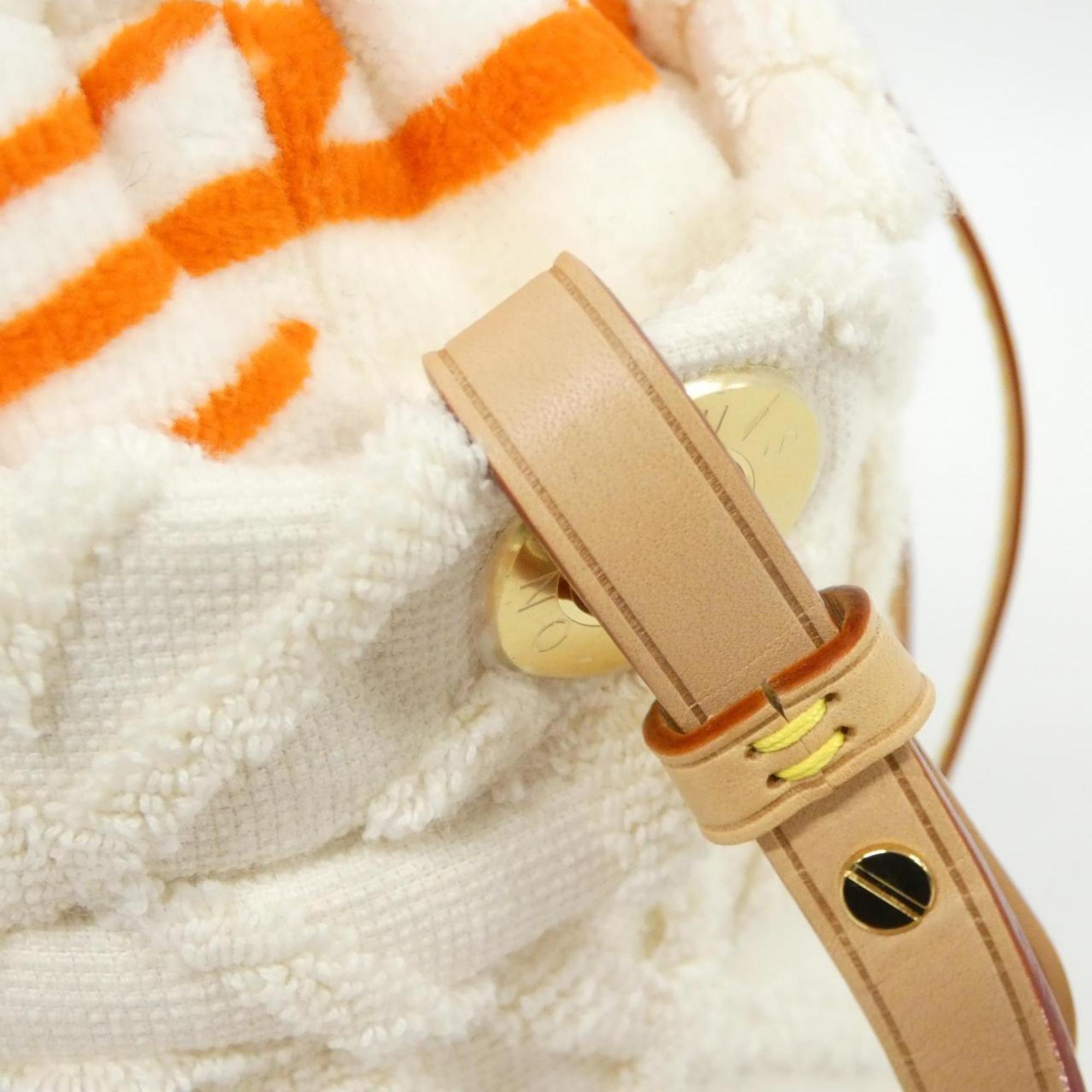 Louis Vuitton White Jacquard Cotton Handbag (Pre-Owned)