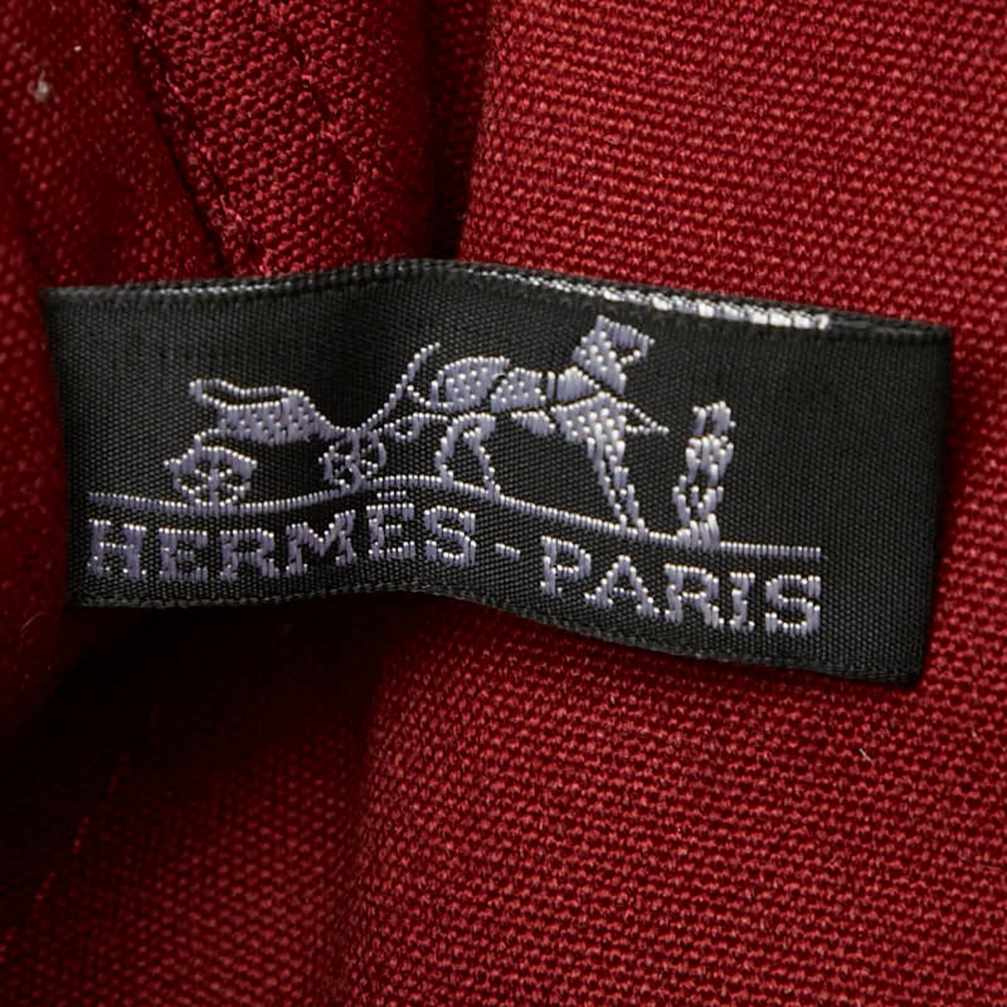 Hermes Red Color Canvas Handbag Tote Bag (Pre-Owned)