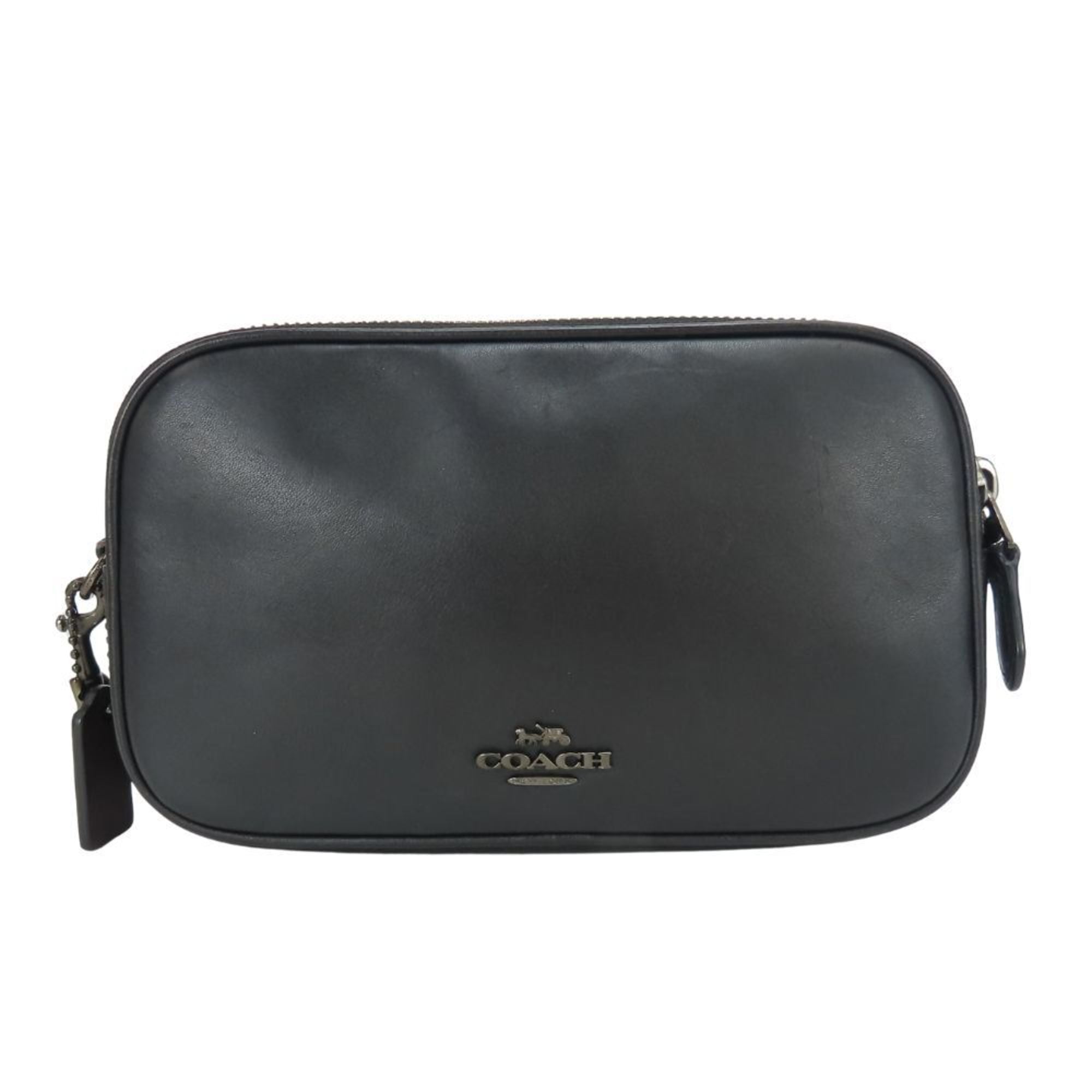 Coach Black Blue Silver Leather Pochette Shoulder Bag (Pre-Owned)