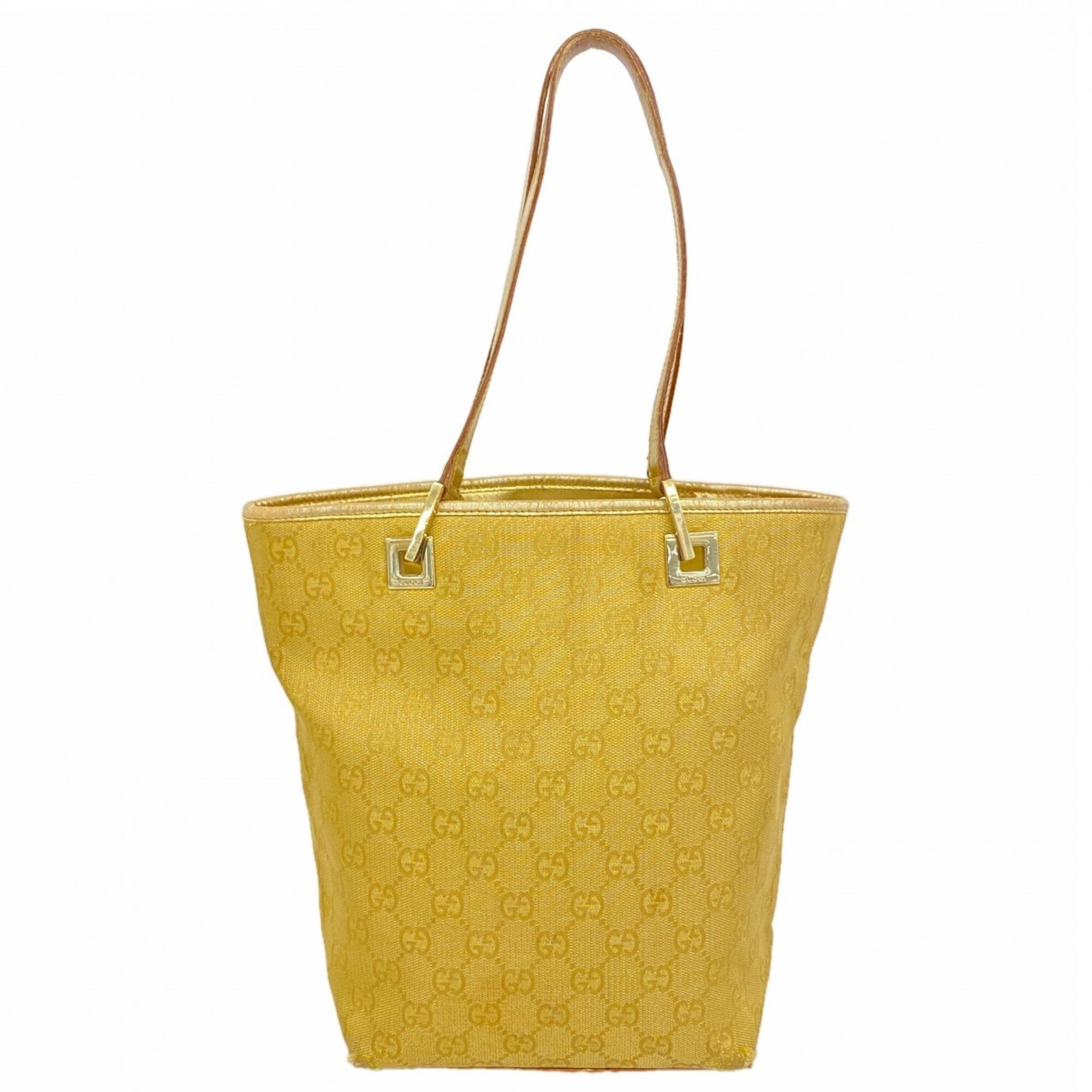 Gucci Gold Canvas Tote Bag (Pre-Owned)
