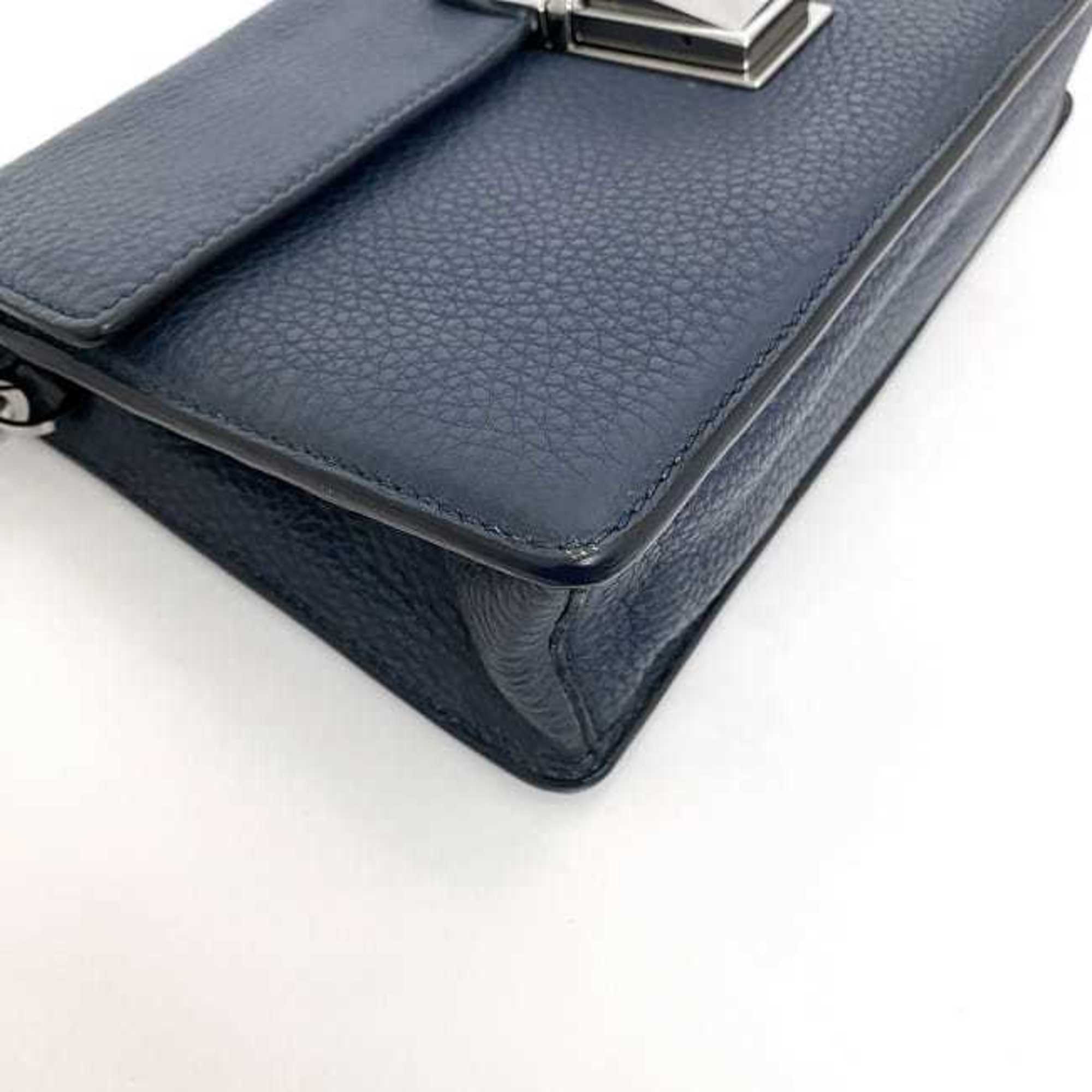 Prada Blue Leather Clutch Bag Handbag (Pre-Owned)
