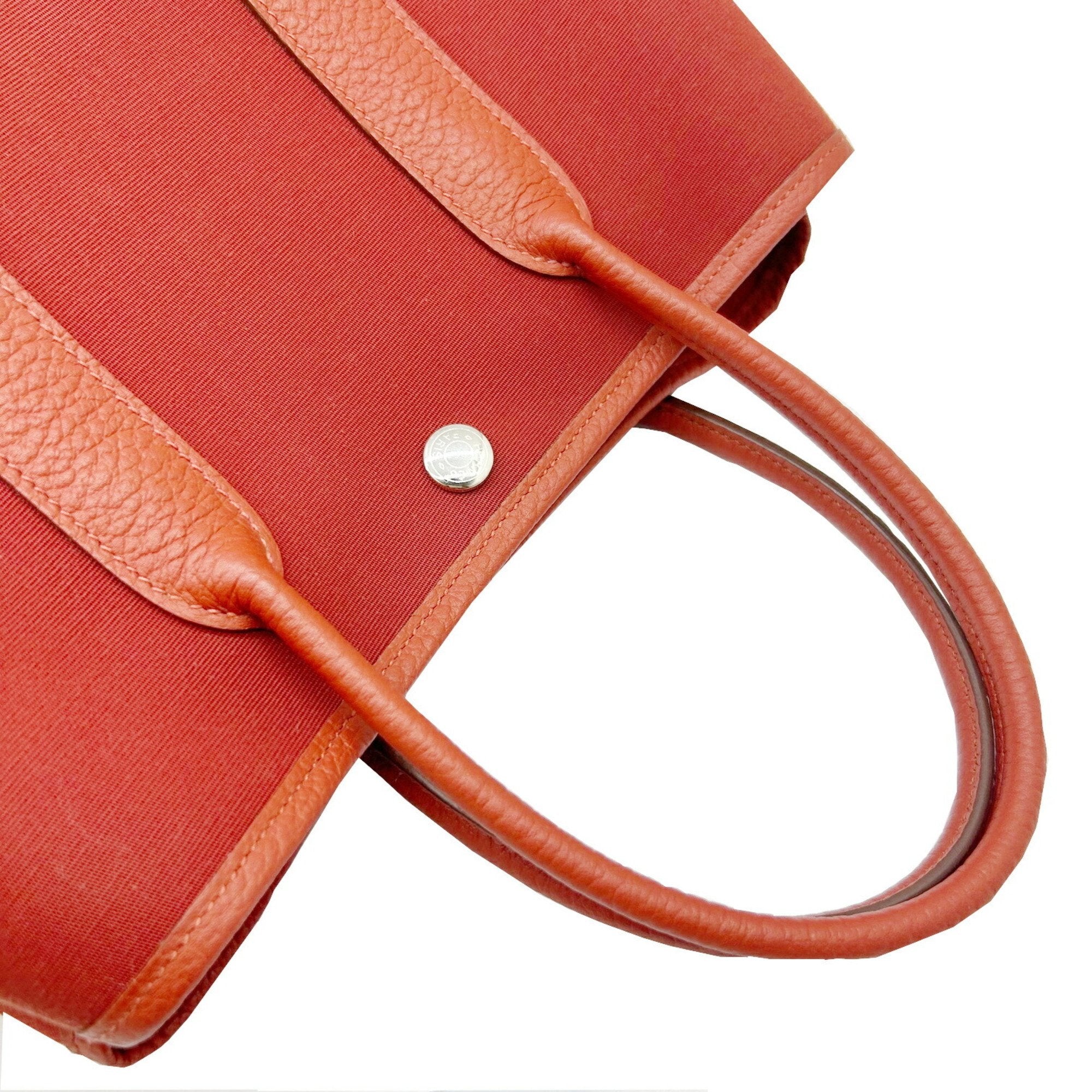 Hermes Red Color Toile H Tote Bag (Pre-Owned)