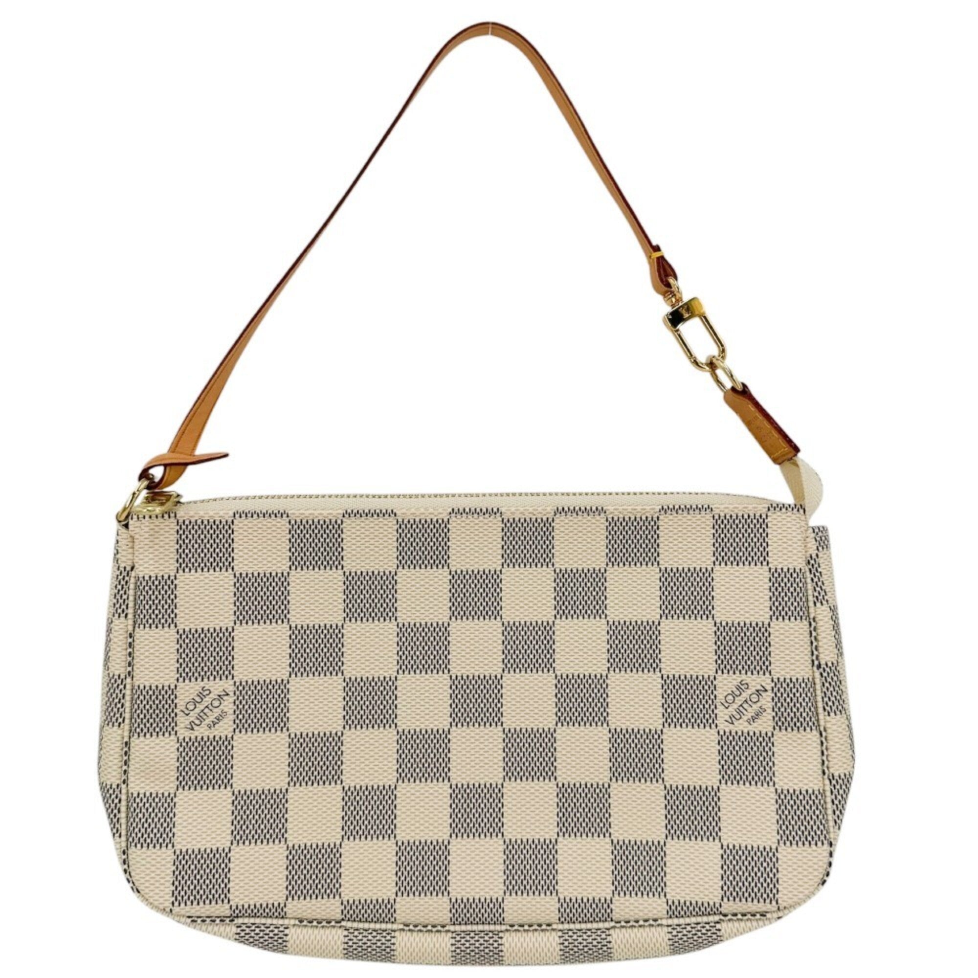 Louis Vuitton White Damier Azur Handbag Pochette Pouch (Pre-Owned)