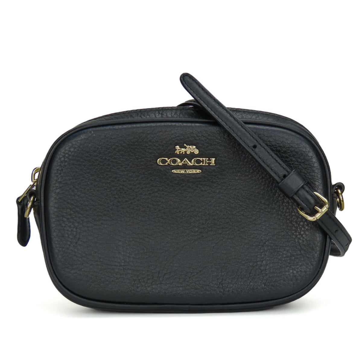 Coach Black Leather Pochette Shoulder Bag (Pre-Owned)
