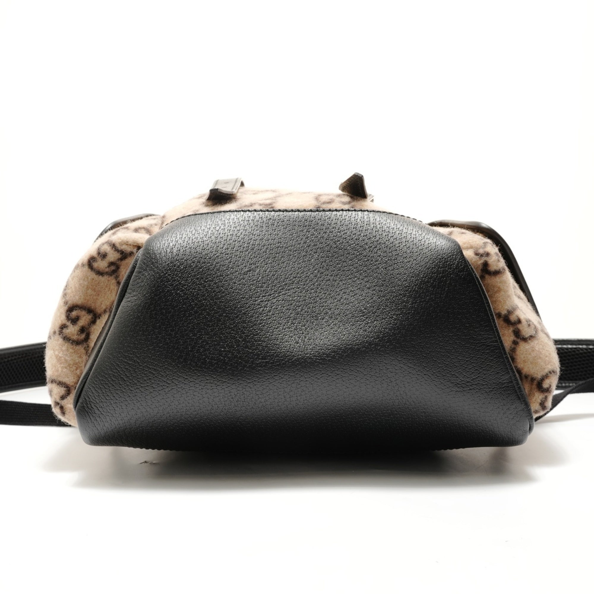 Gucci Beige Wool Leather Backpack (Pre-Owned)
