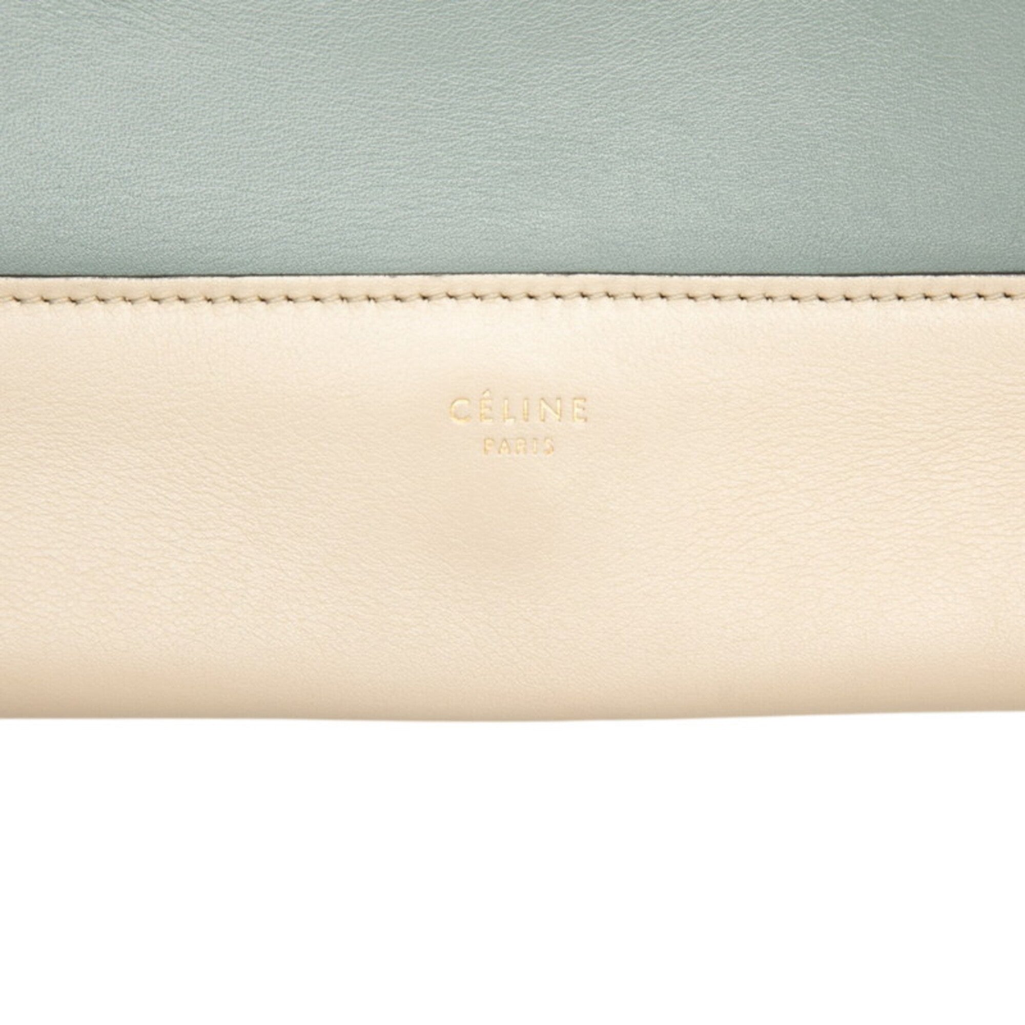 Celine Blue Grayish Leather Shoulder Bag (Pre-Owned)