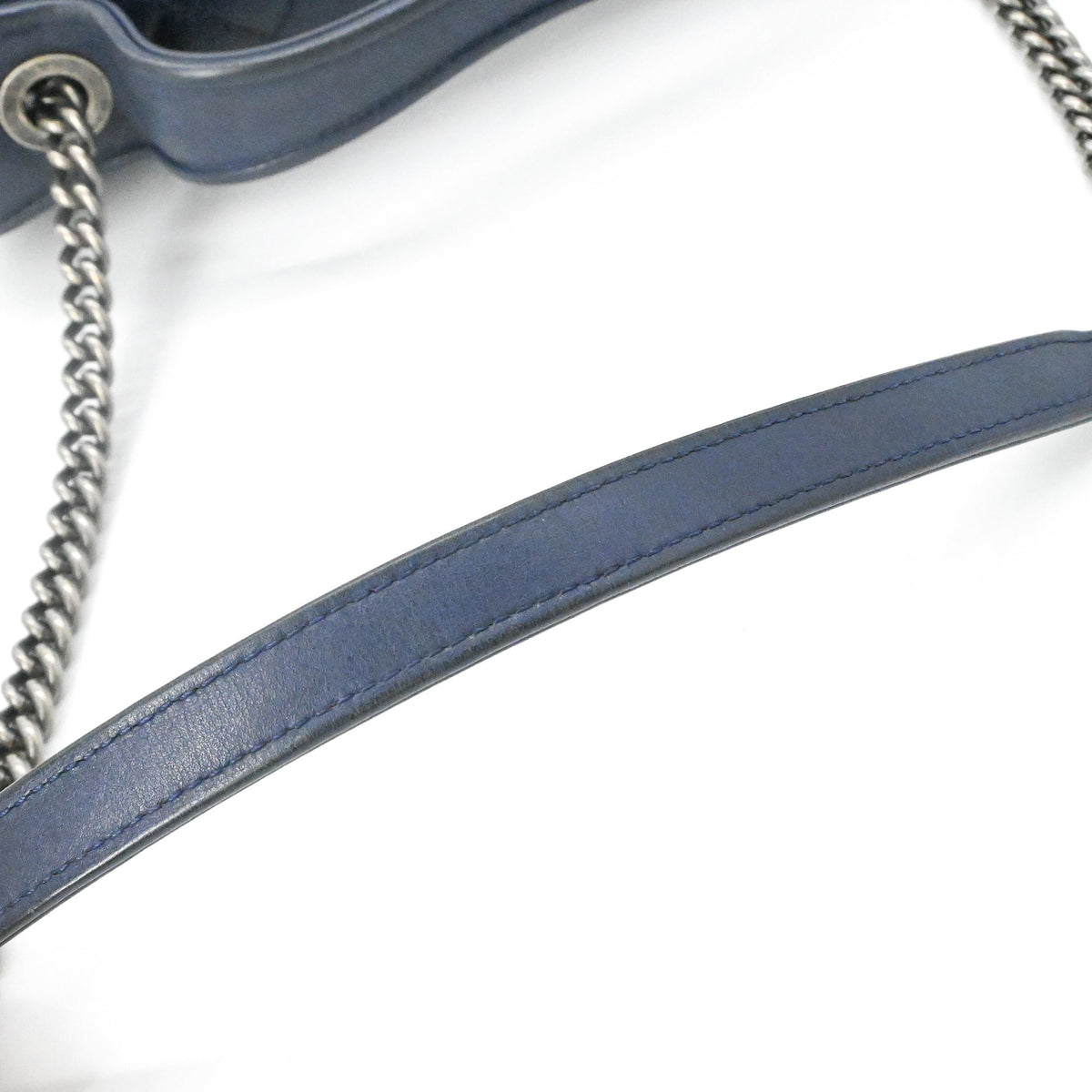 Chanel Matelasse Navy Leather Handbag Shoulder Bag (Pre-Owned)
