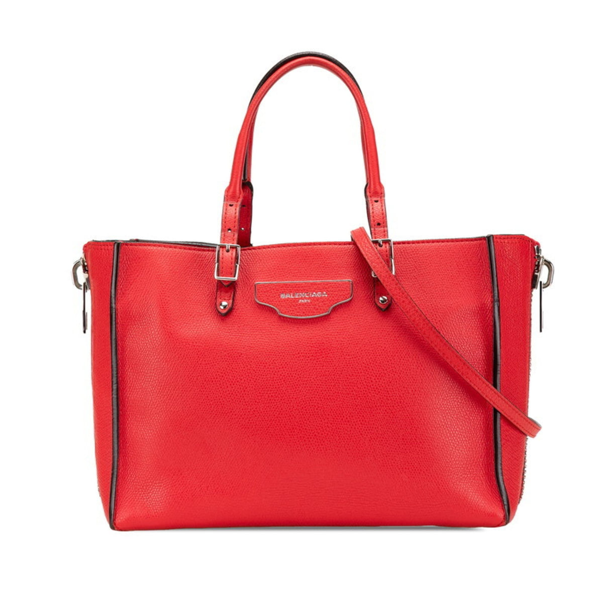 Balenciaga Red Color Leather Shoulder Bag Tote Bag (Pre-Owned)