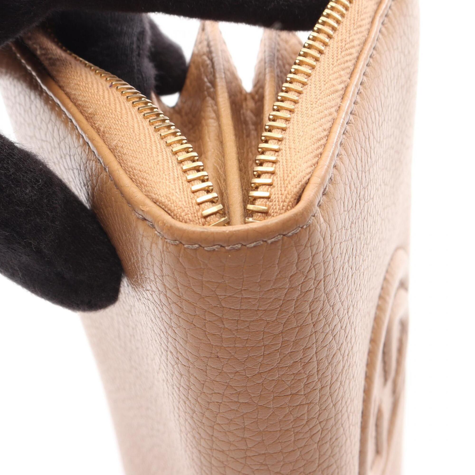 Gucci Brown Leather Long Wallet (Bi-Fold) (Pre-Owned)