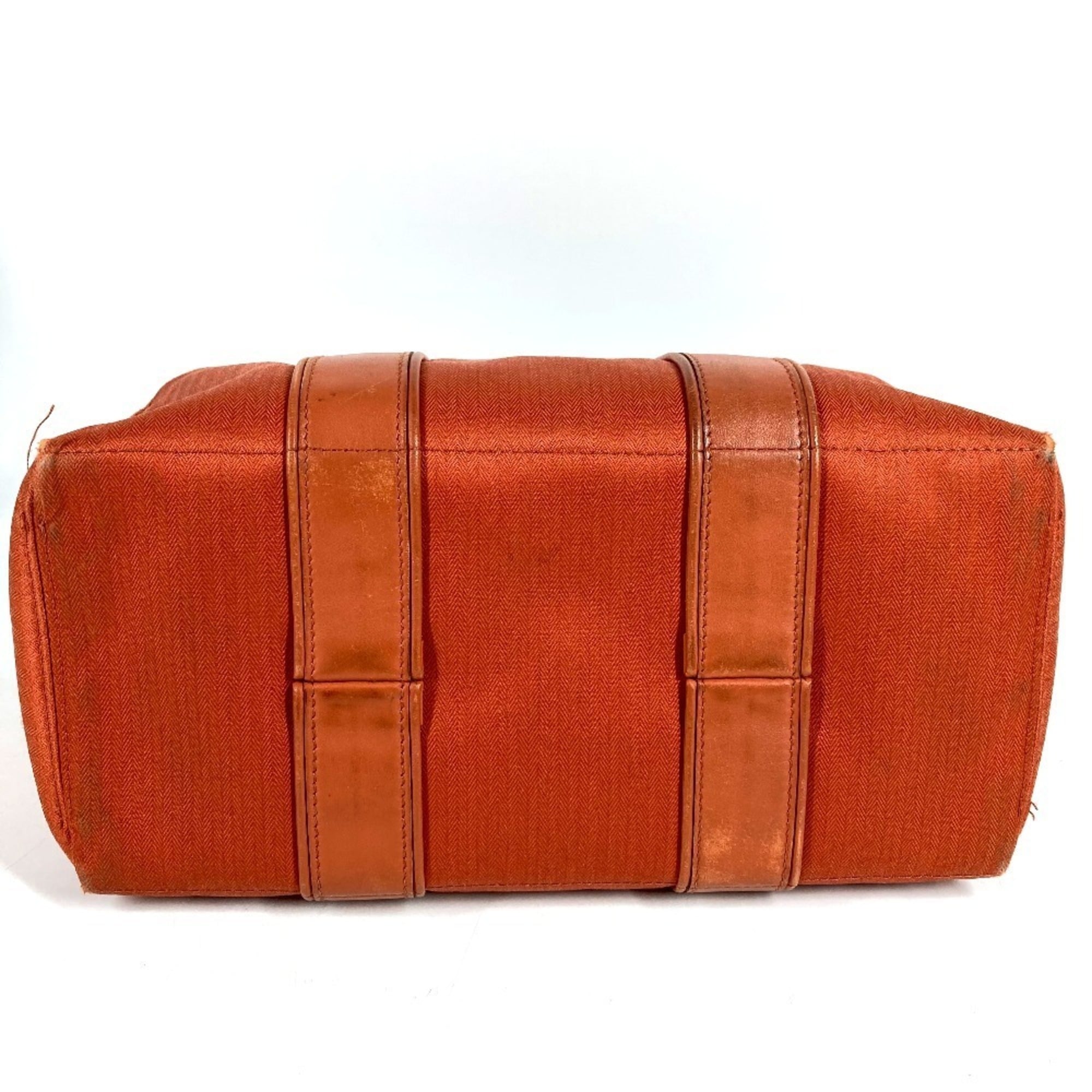 Hermes Orange Cotton Handbag Tote Bag (Pre-Owned)