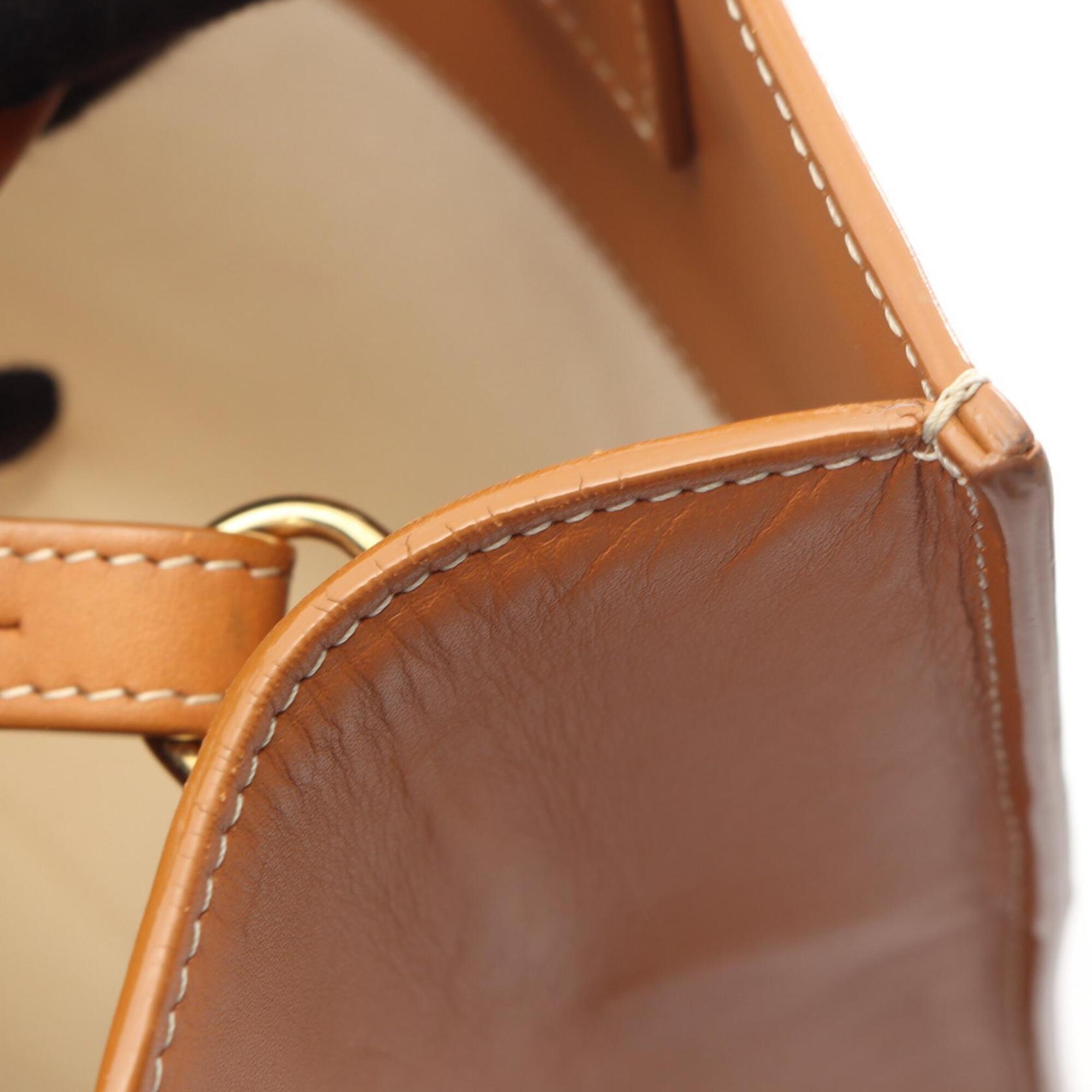 Celine Brown Ivory Canvas Leather Handbag Tote Bag (Pre-Owned)