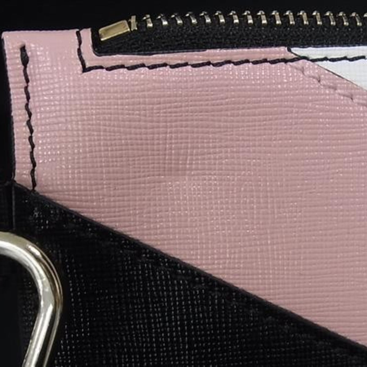 Versace Black Pink White Leather Clutch Bag (Pre-Owned)