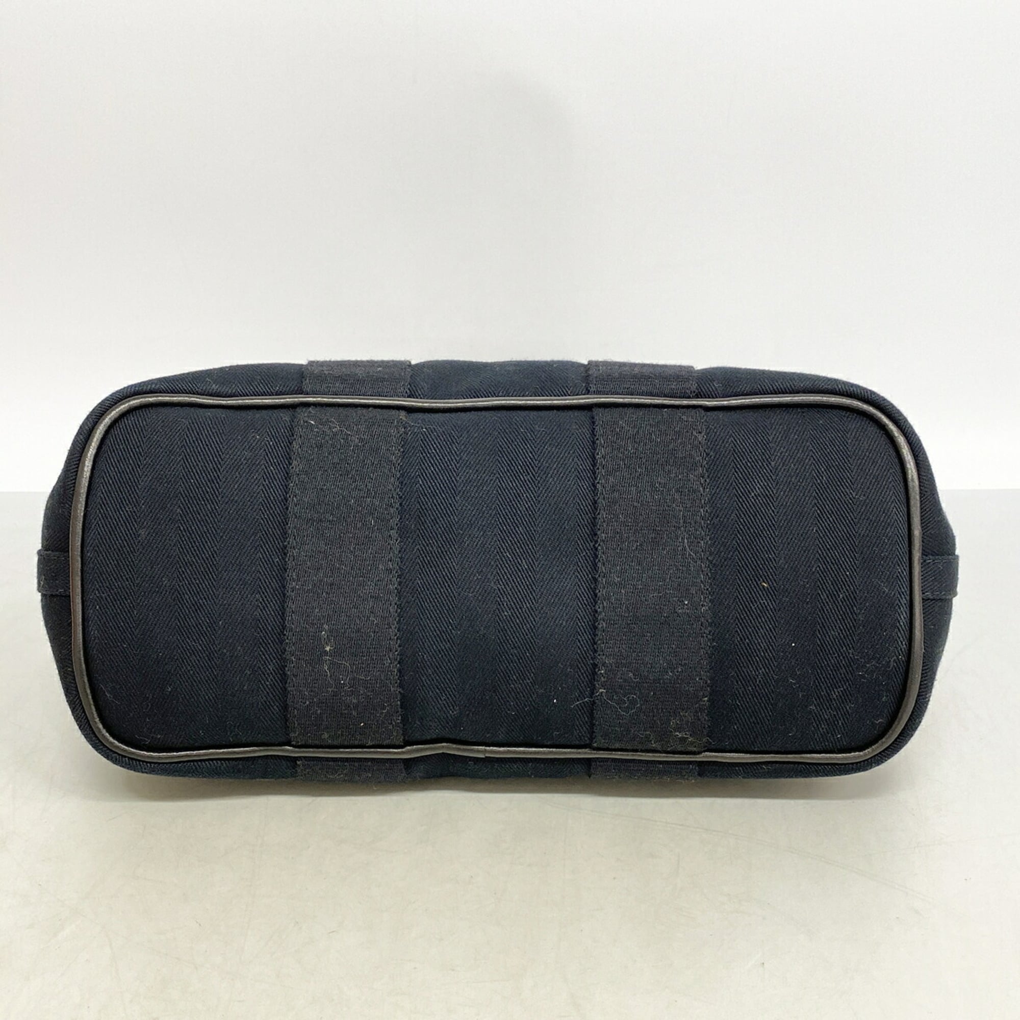 Hermes Black Toile Chevron Handbag (Pre-Owned)