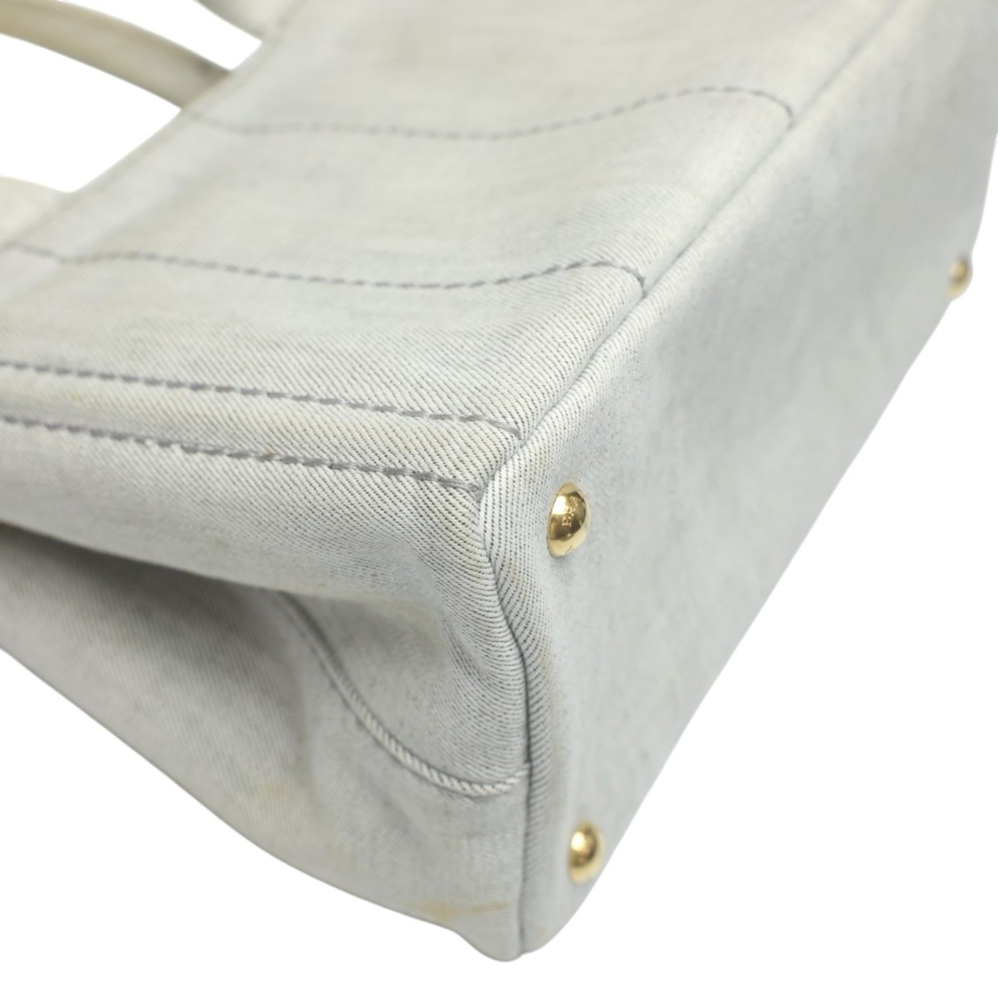 Prada White Canvas Tote Bag (Pre-Owned)