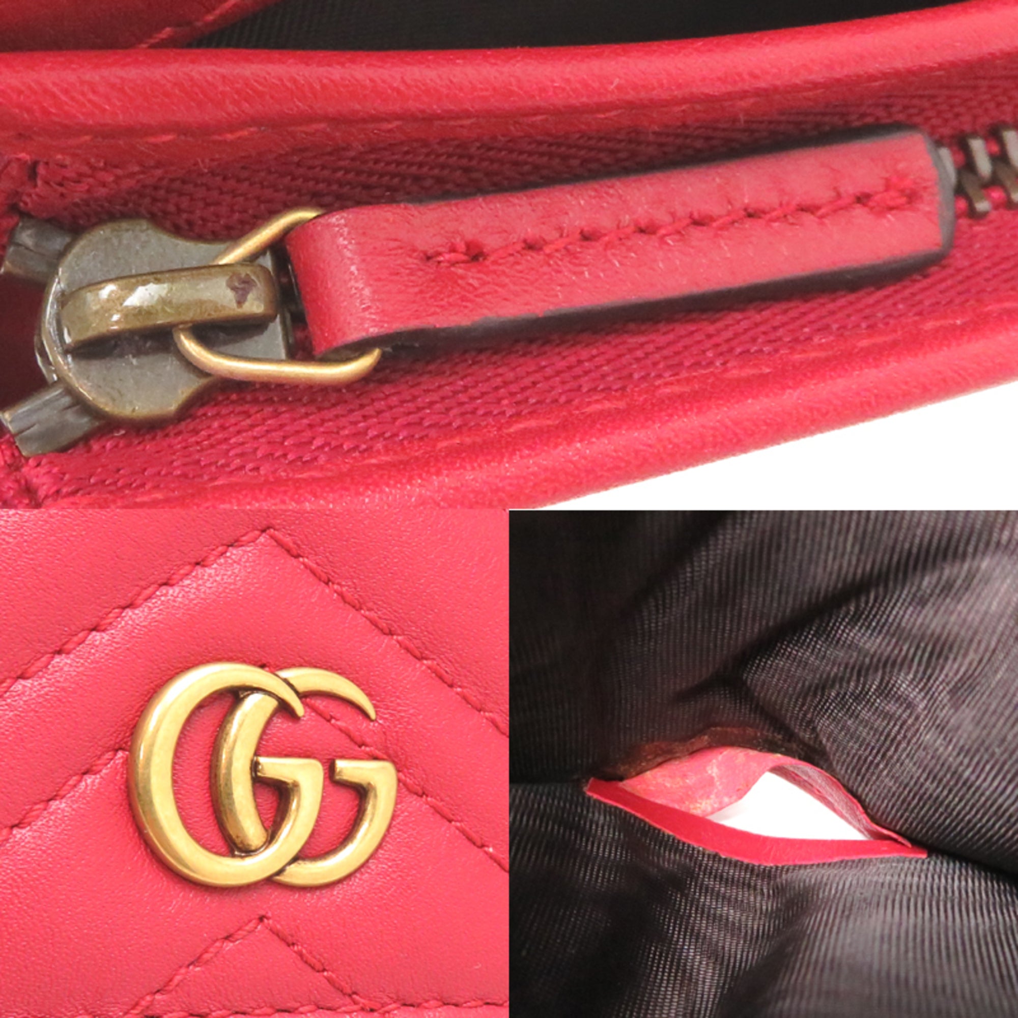 Gucci Red Color Leather Wallet (Bi-Fold) (Pre-Owned)