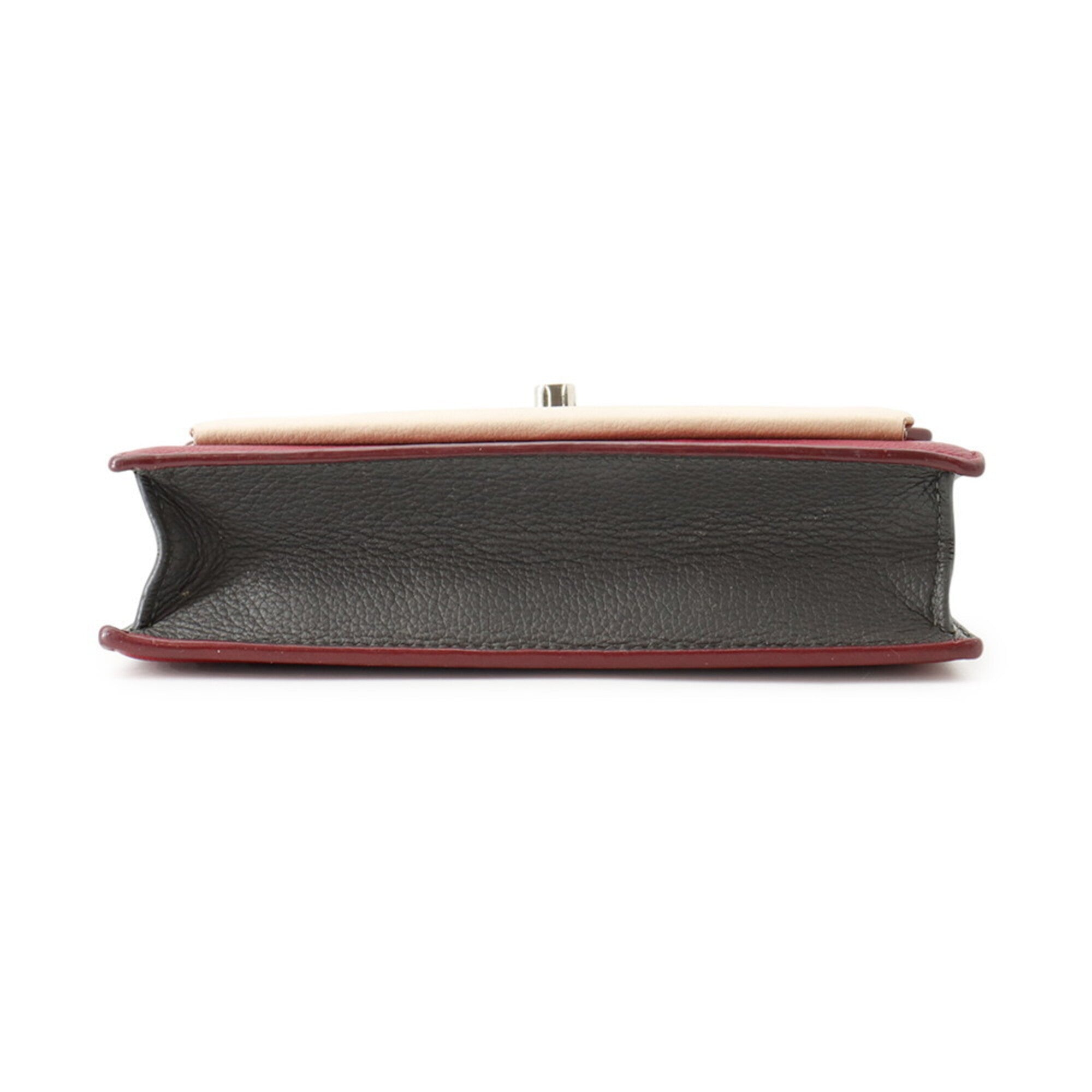 Louis Vuitton Cream Gray Red Color Wine Leather Pochette Shoulder Bag (Pre-Owned)