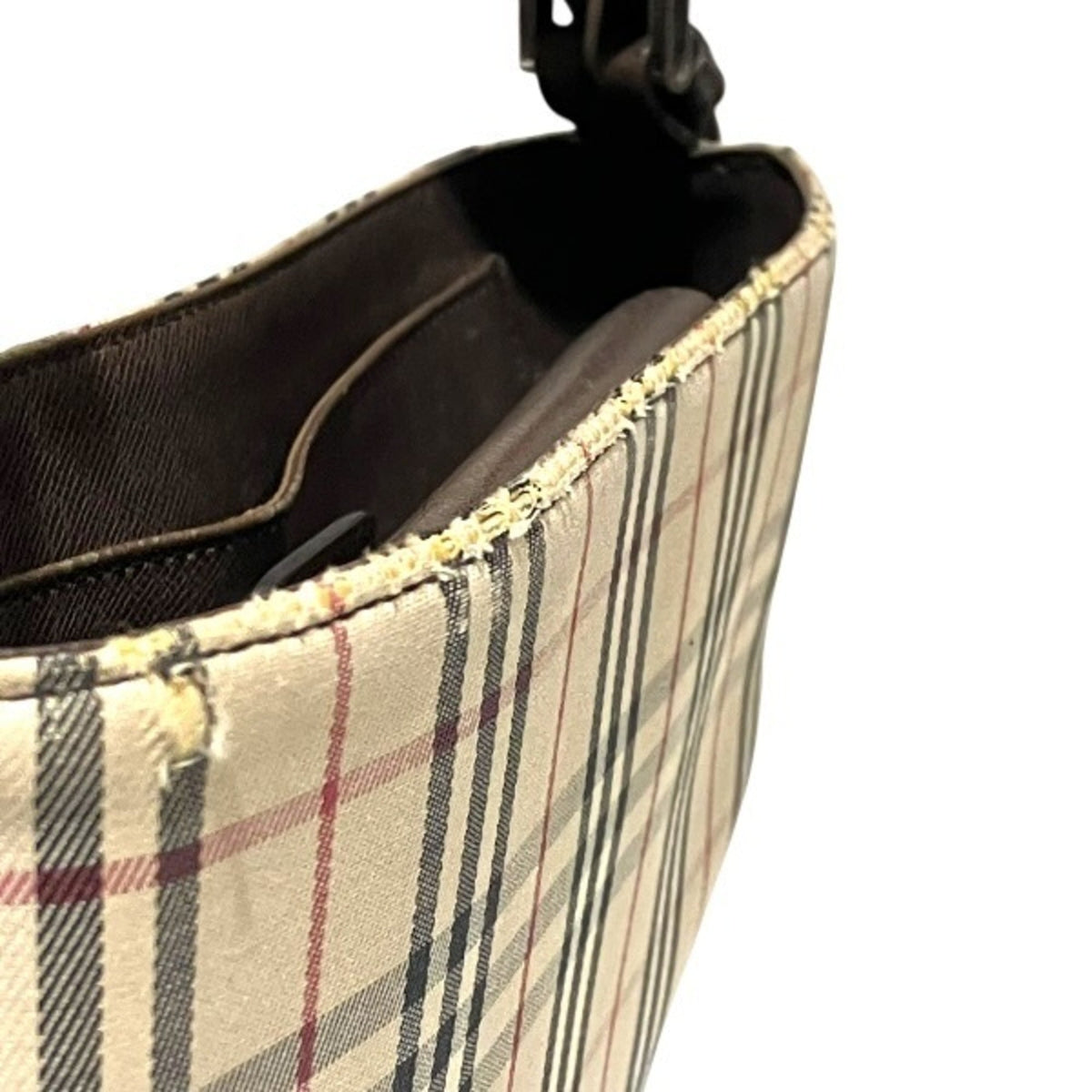 Burberry Beige Nylon Canvas Leather Shoulder Bag (Pre-Owned)