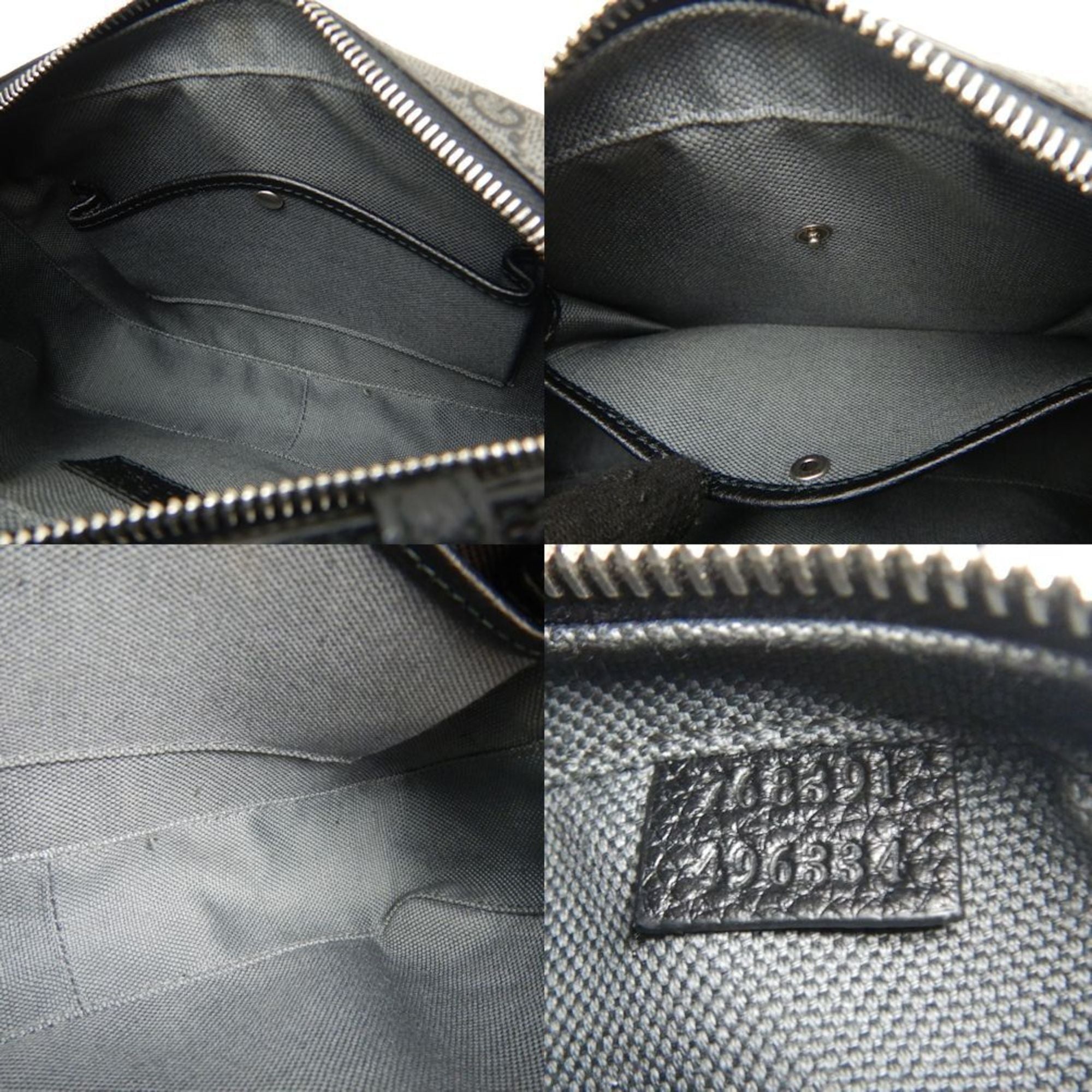Gucci Black Gg Supreme Canvas Shoulder Bag (Pre-Owned)