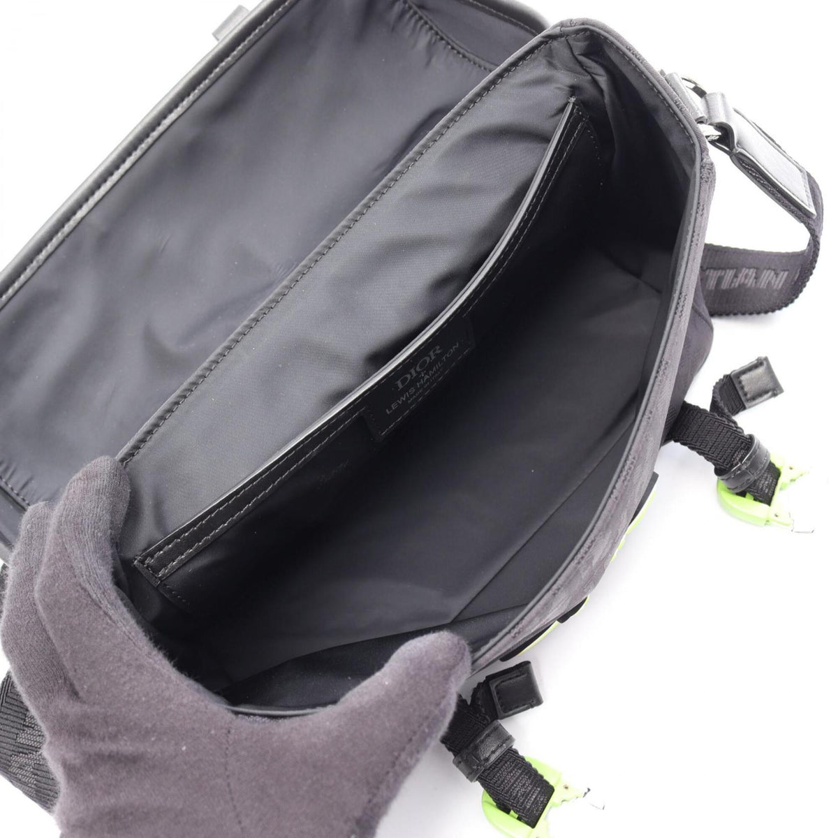 Christian Dior Black Multi-Color Canvas Leather Handbag Messenger Bag Shoulder Bag (Pre-Owned)