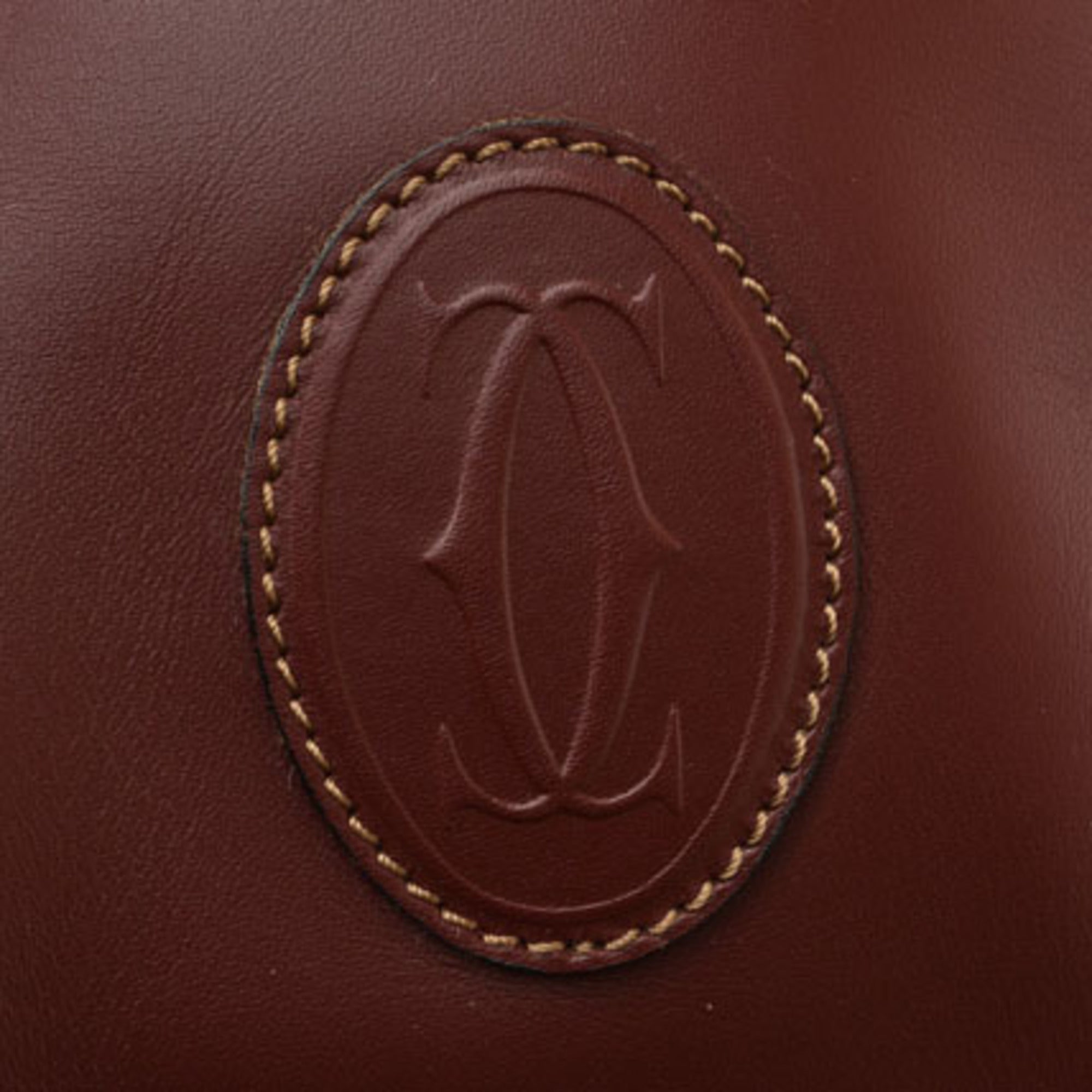 Cartier Bordeaux Leather Shoulder Bag (Pre-Owned)