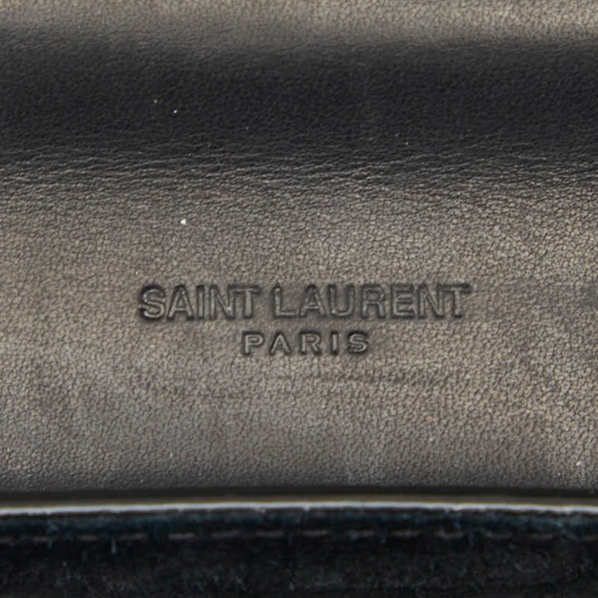 Saint Laurent Black Gold Leather Shoulder Bag (Pre-Owned)