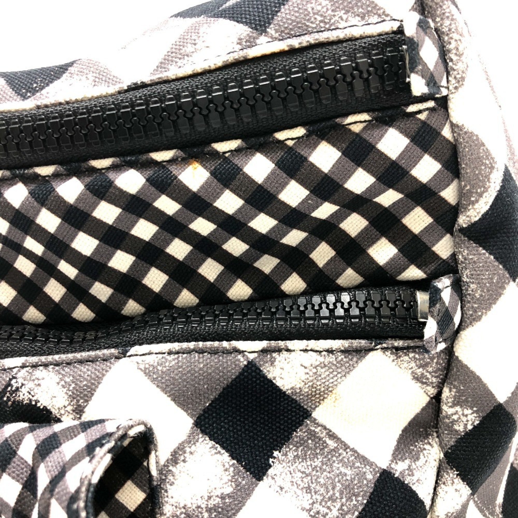 Chanel Black White Canvas Shoulder Bag (Pre-Owned)