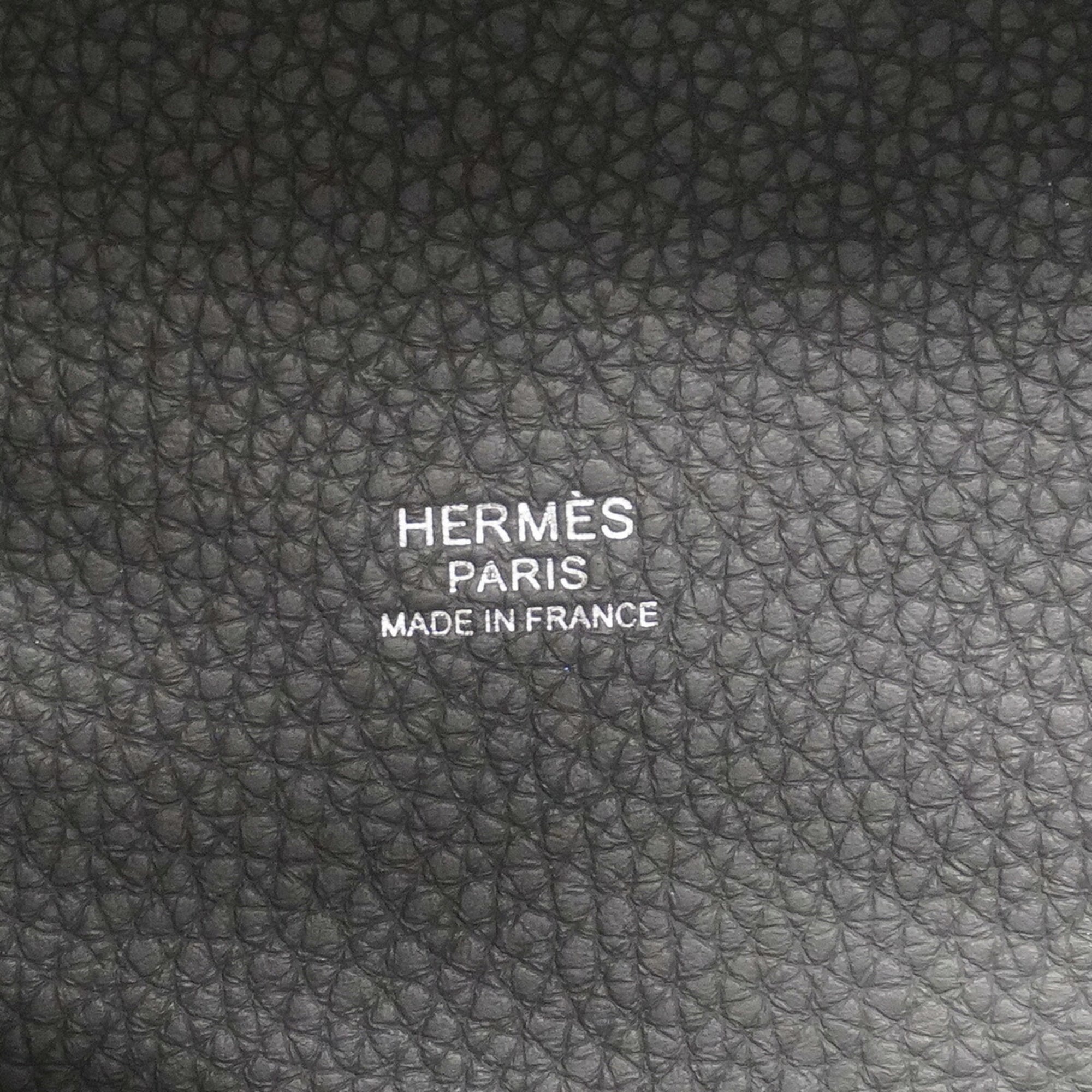 Hermes Ardoise Taurillon Clemence Leather Swift Leather Handbag (Pre-Owned)