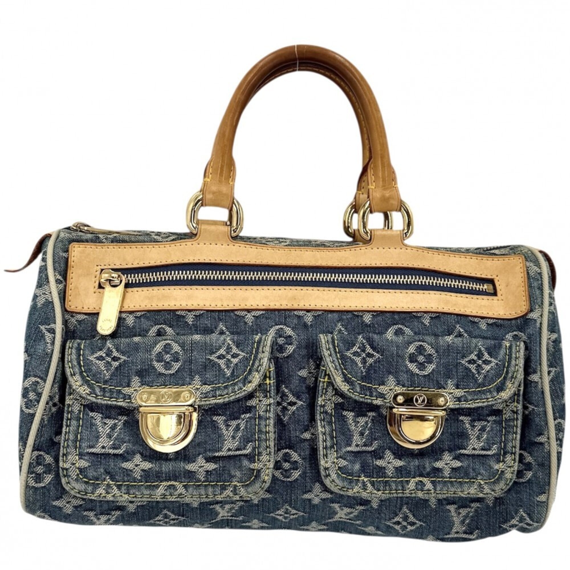 Louis Vuitton Blue Monogram Denim Handbag (Pre-Owned)
