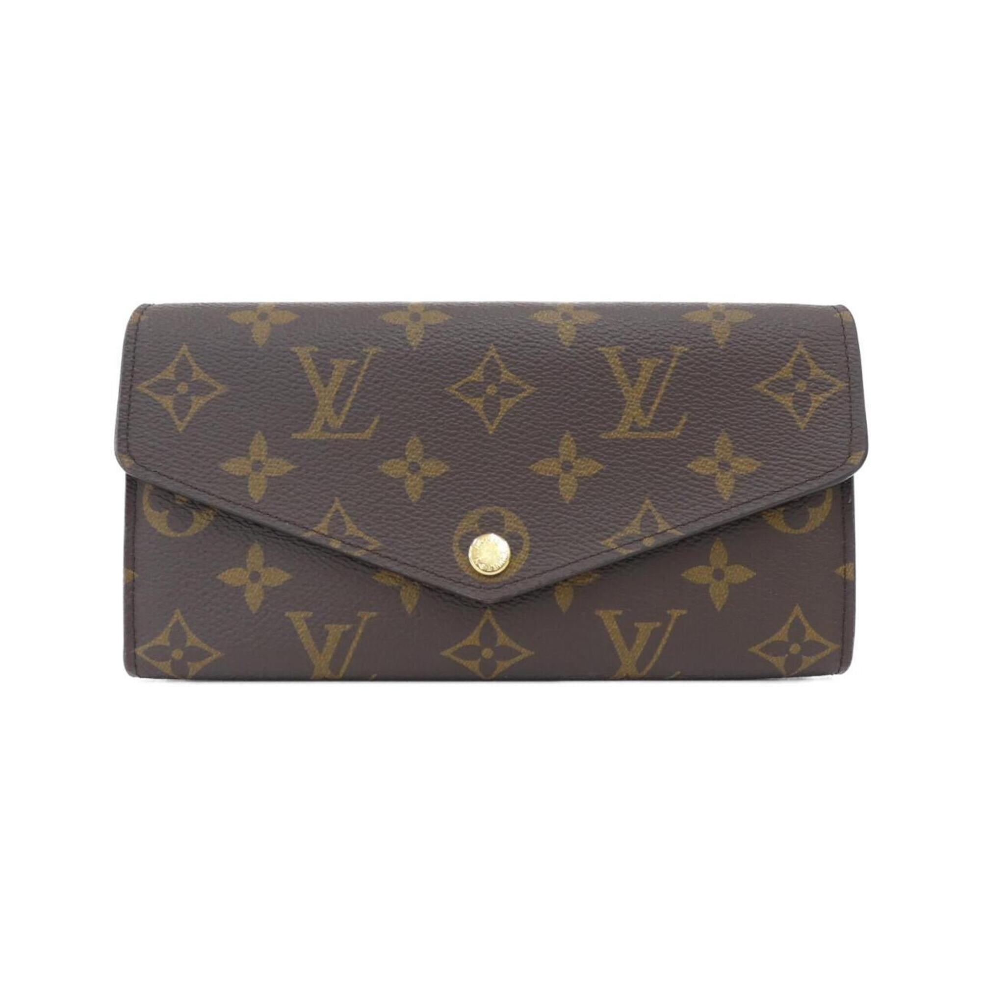 Louis Vuitton Fuchsia Marron Coated Canvas Long Wallet (Bi-Fold) (Pre-Owned)