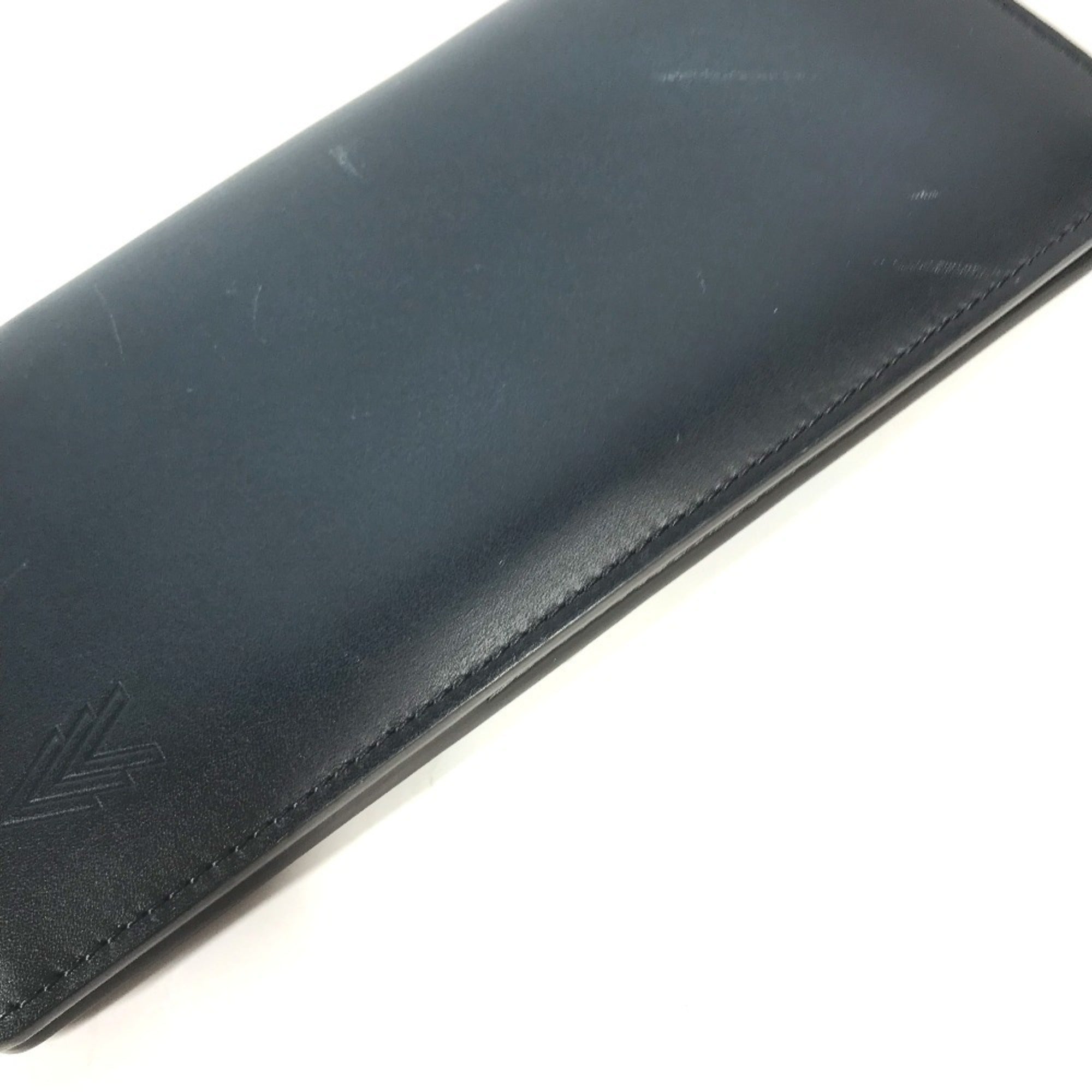 Louis Vuitton Ombre Navy Leather Long Wallet (Bi-Fold) (Pre-Owned)