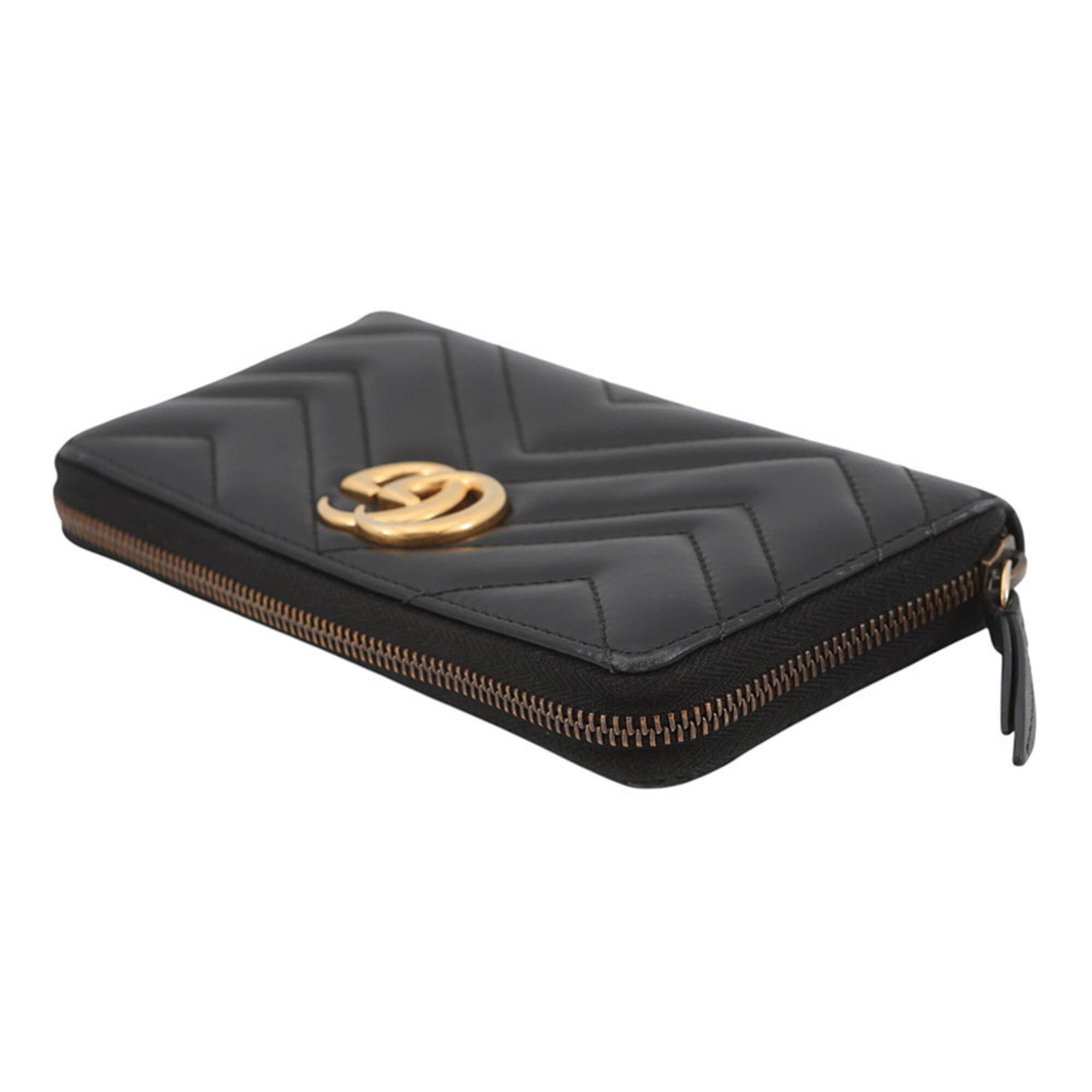 Gucci Black Leather Long Wallet (Bi-Fold) (Pre-Owned)