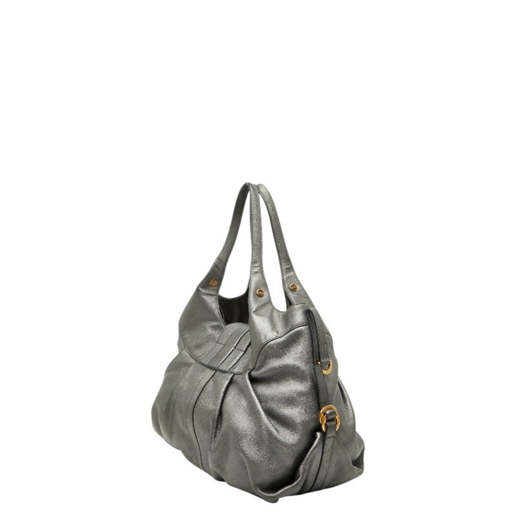 Bvlgari Chandra Gray Leather Handbag (Pre-Owned)