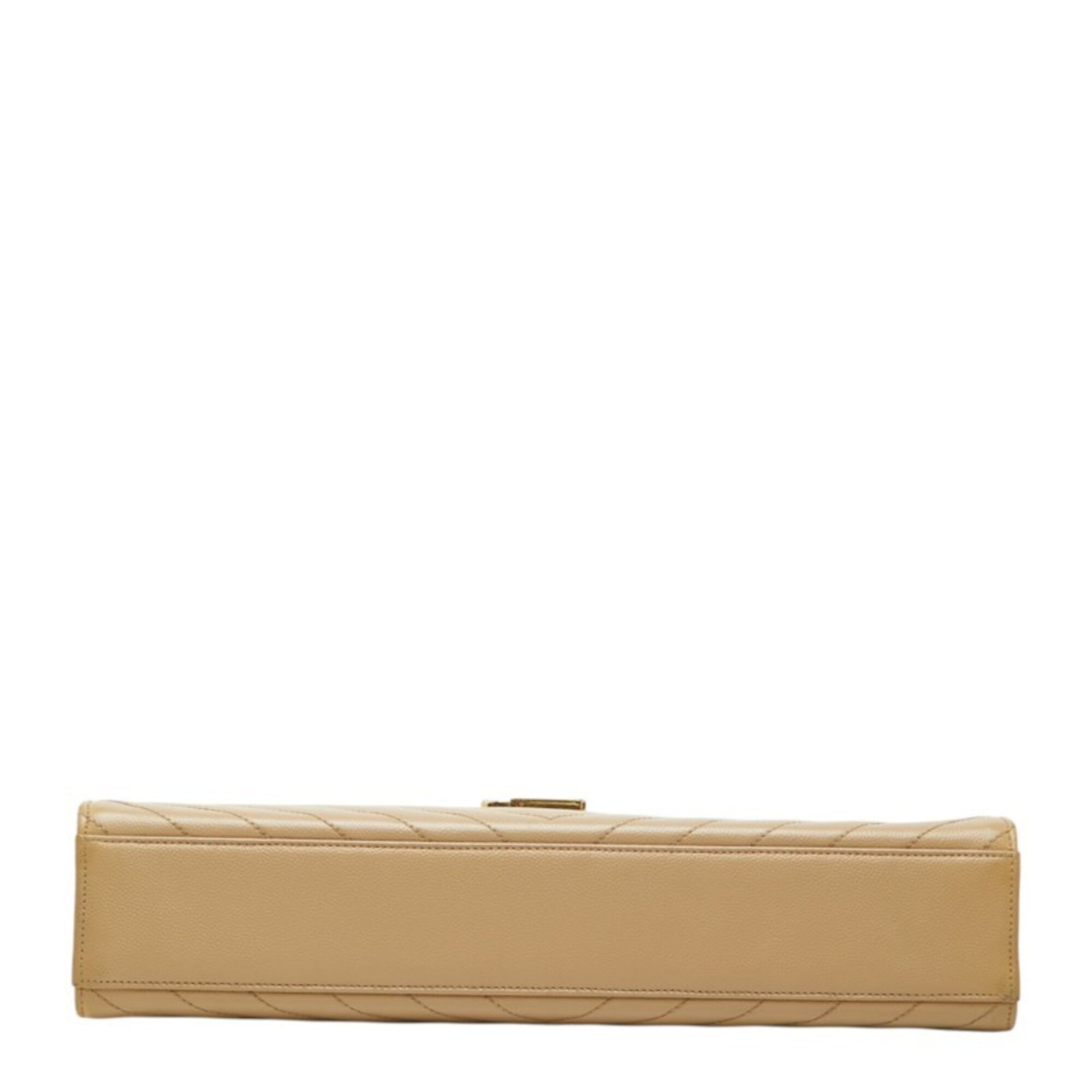 Saint Laurent Beige Gold Leather Shoulder Bag (Pre-Owned)