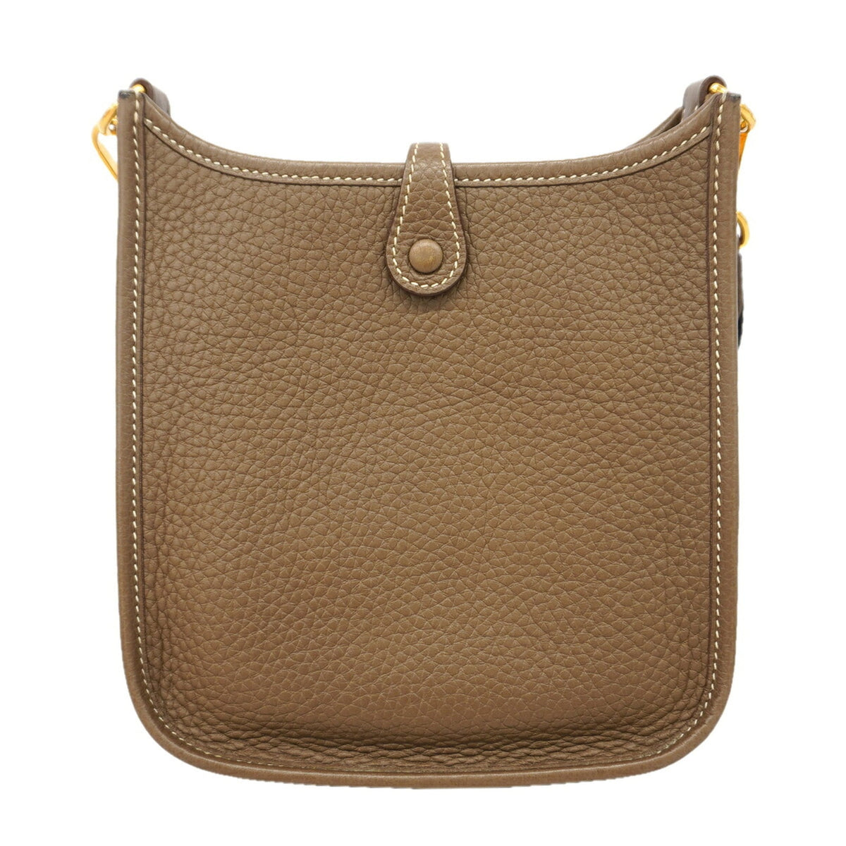 Hermes Etoupe Gray Taurillon Clemence Leather Shoulder Bag (Pre-Owned)