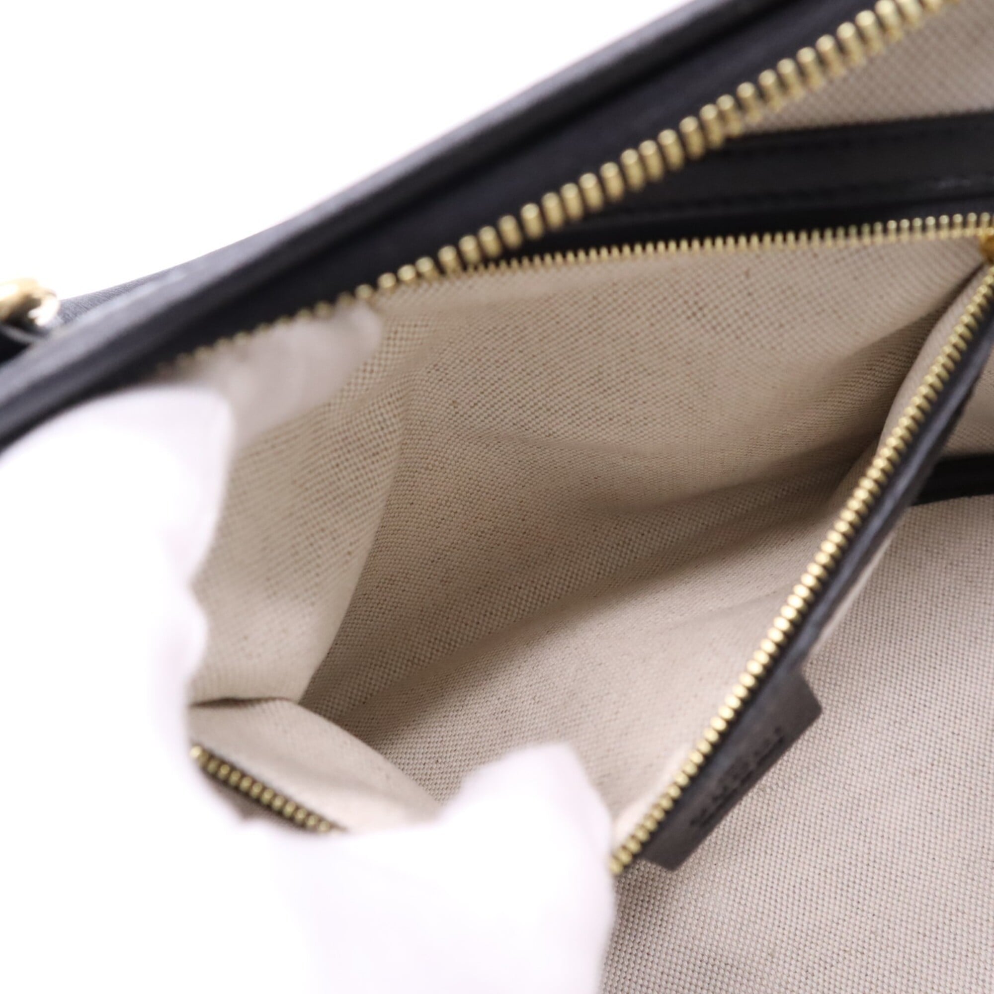 Gucci Beige Brown Leather Handbag Shoulder Bag (Pre-Owned)