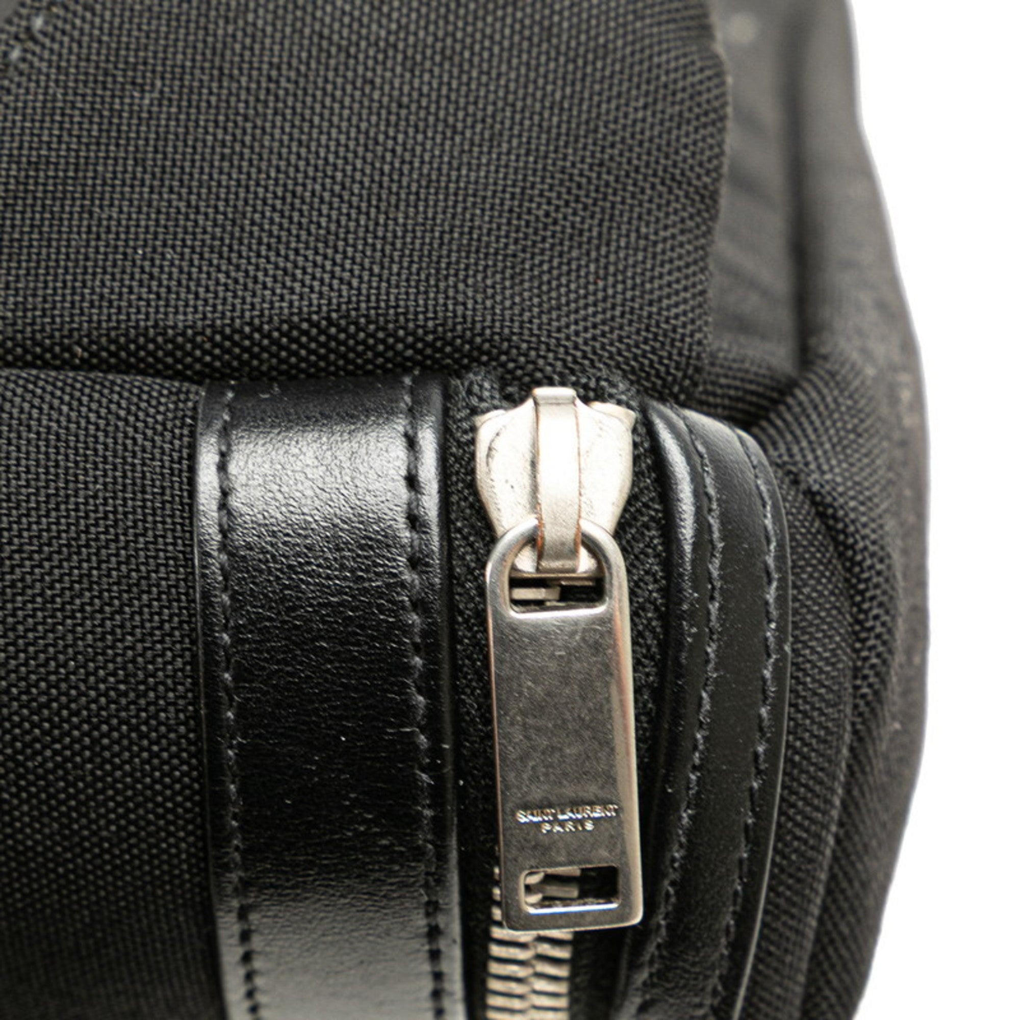 Saint Laurent Black Canvas Leather Fanny Pack (Pre-Owned)