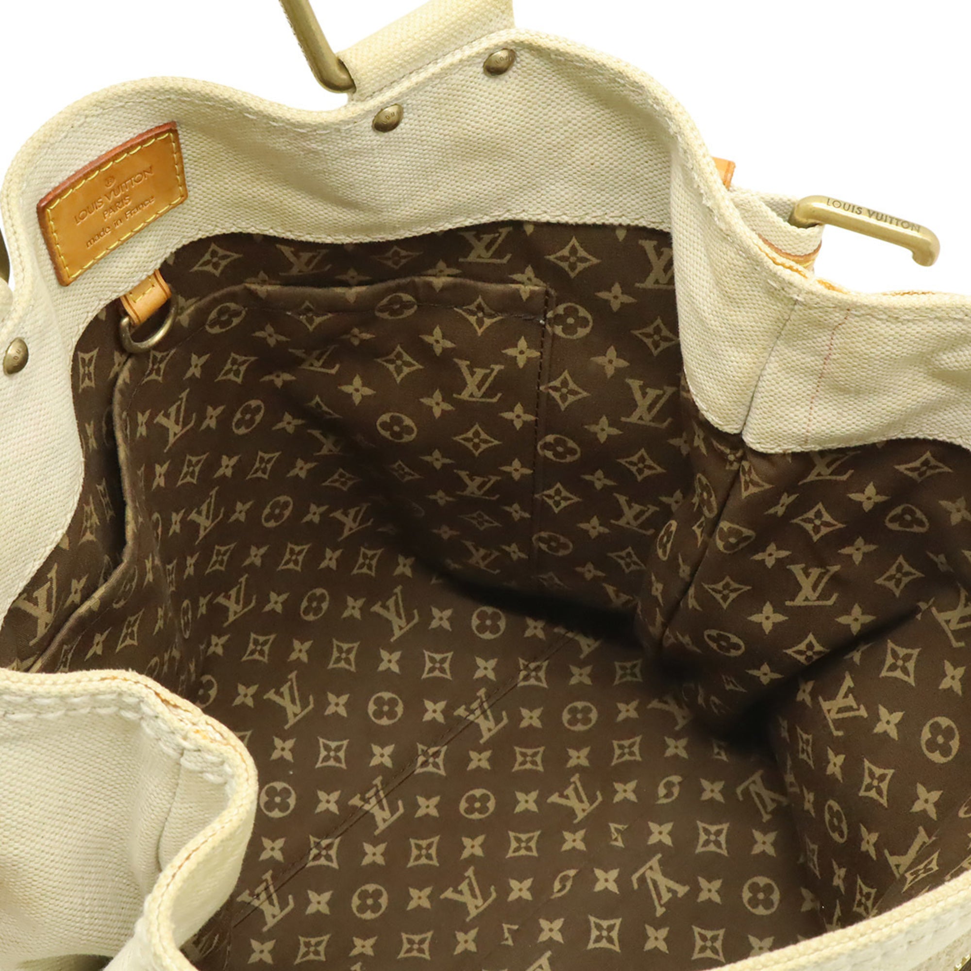 Louis Vuitton Natural Yellow Canvas Shoulder Bag Tote Bag (Pre-Owned)