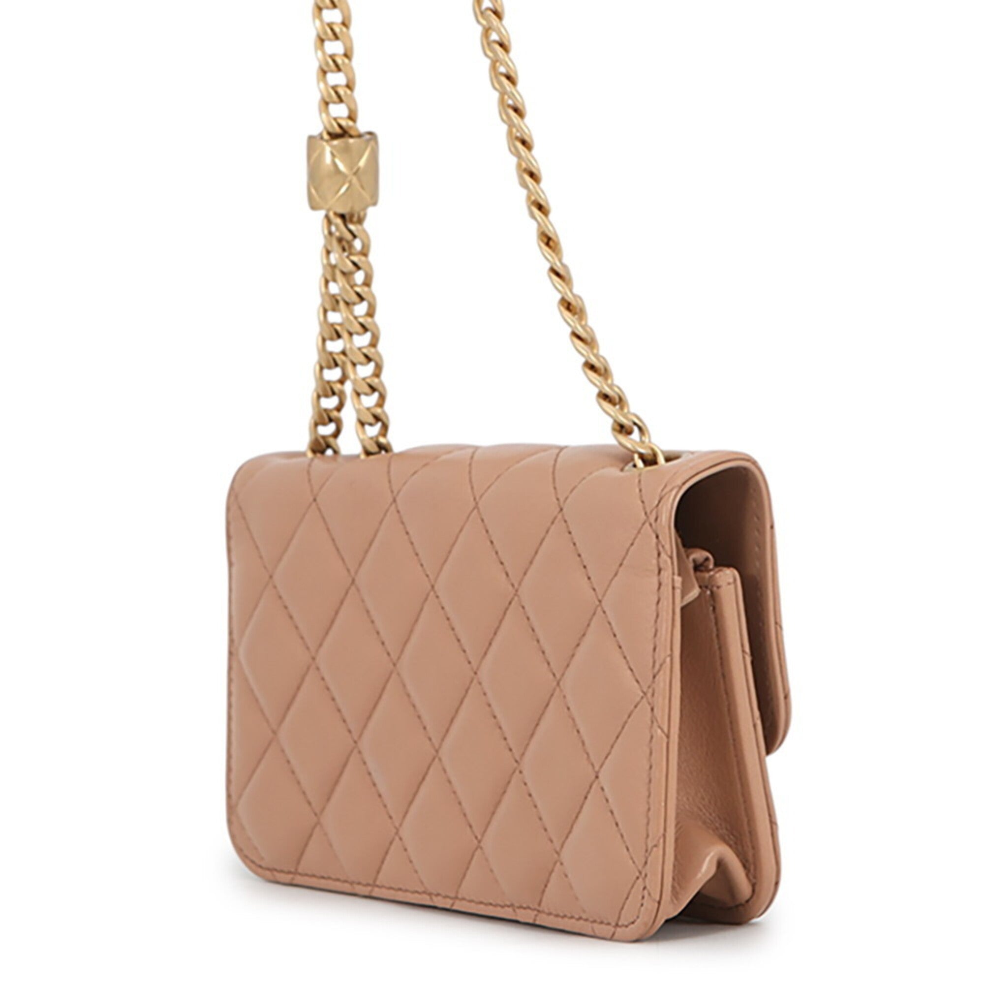 Chanel Beige Leather Pouch Shoulder Bag (Pre-Owned)
