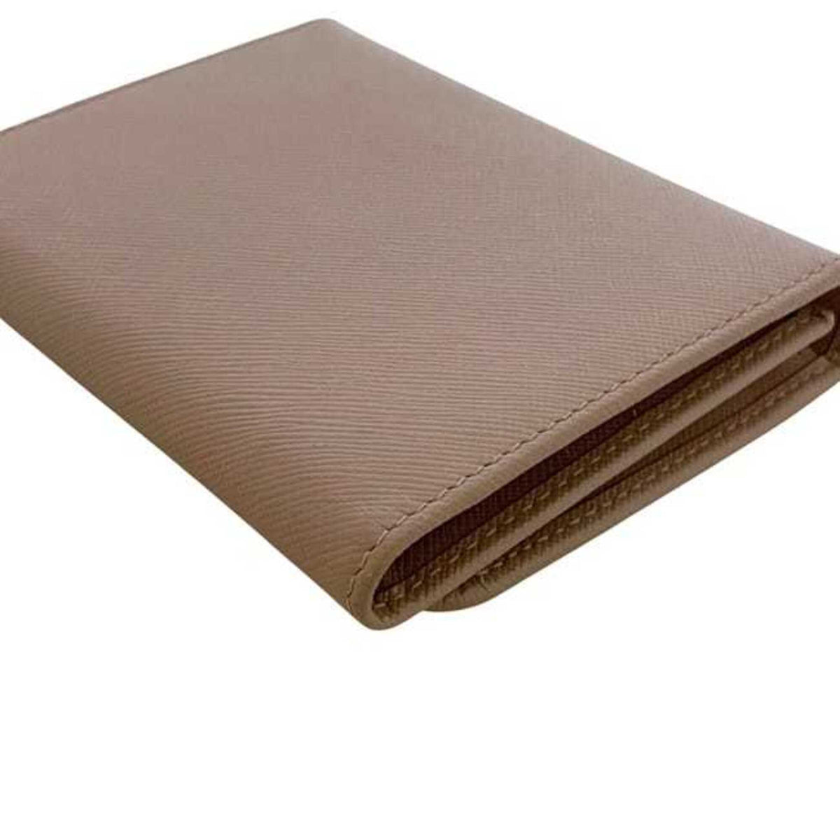 Prada Beige Saffiano Triangle Wallet (Tri-Fold) (Pre-Owned)