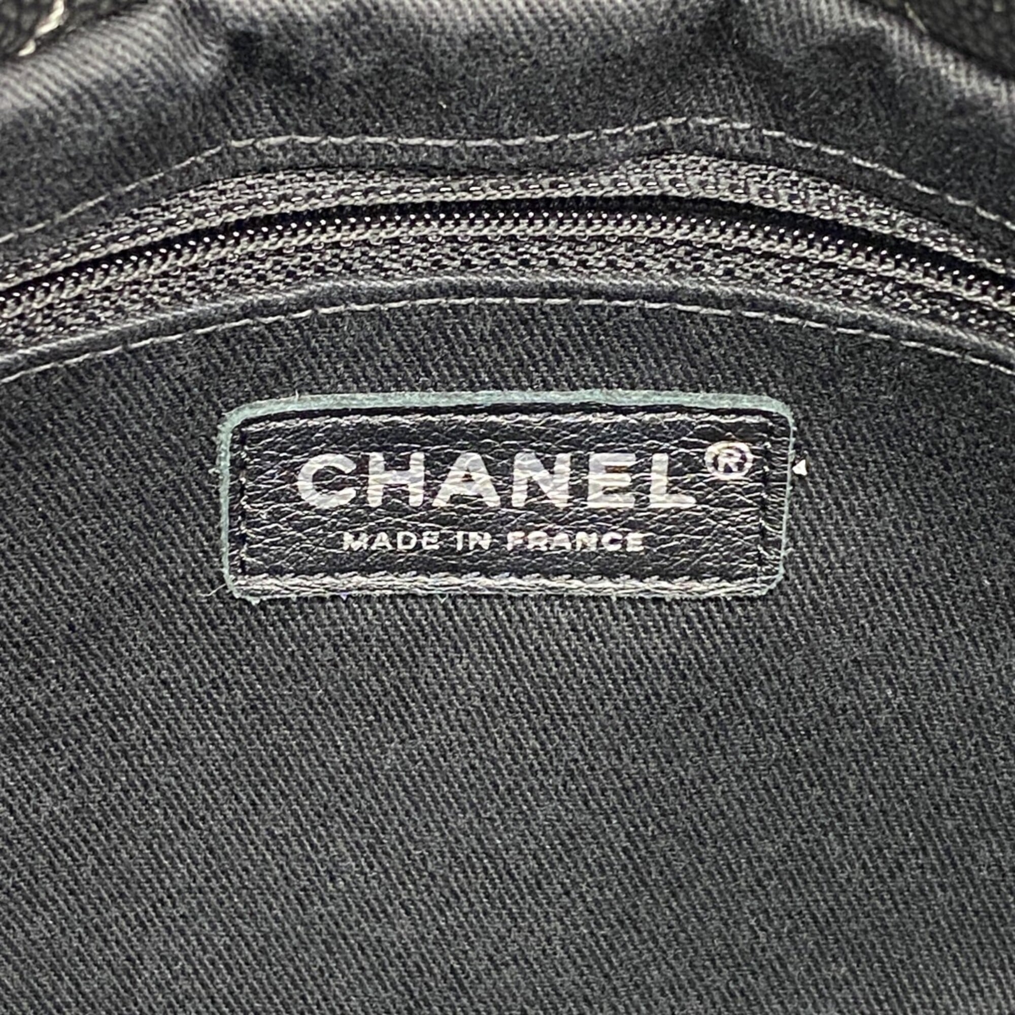 Chanel Gray Grained Calfskin Tote Bag (Pre-Owned)