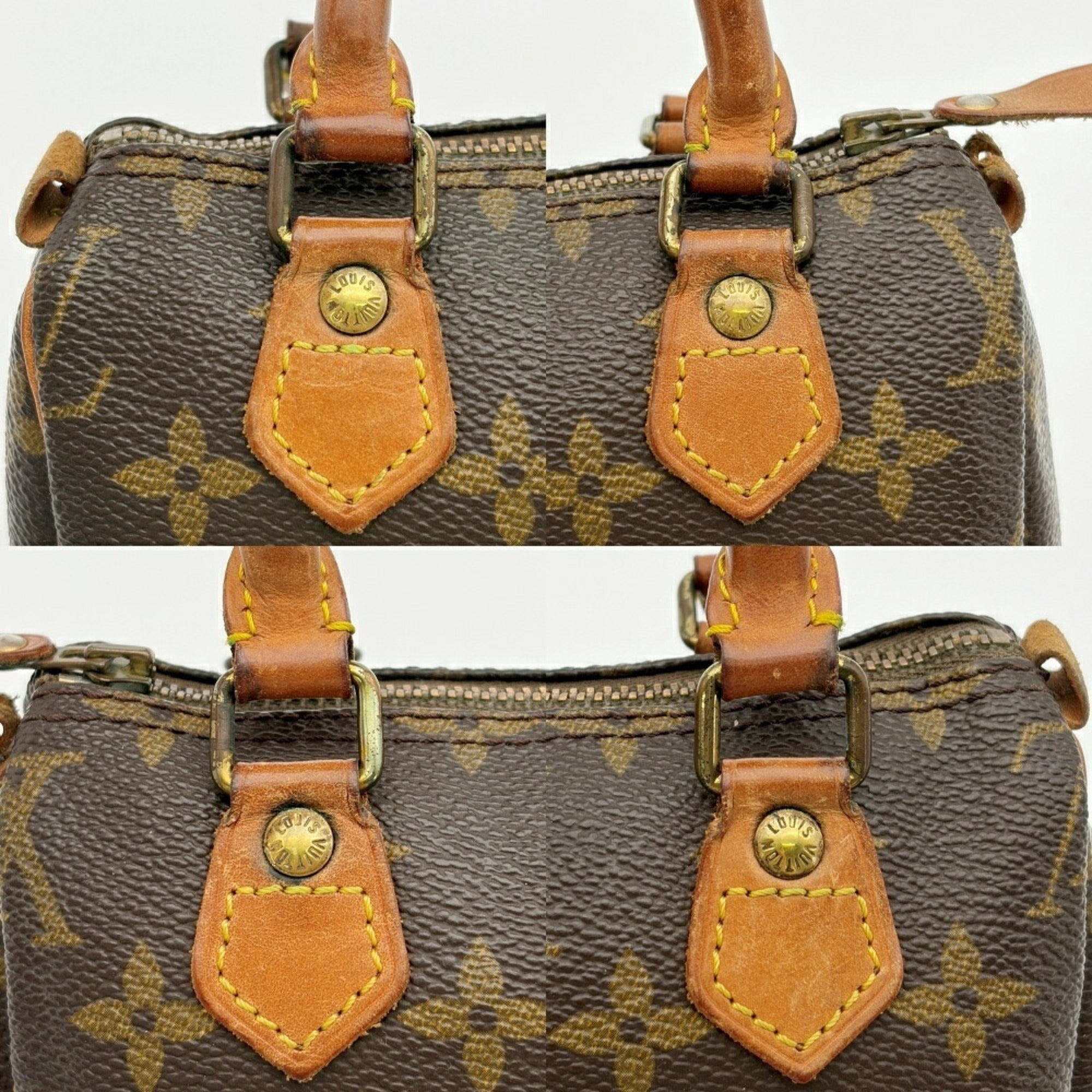 Louis Vuitton Brown Monogram Canvas Leather Boston Bag (Pre-Owned)