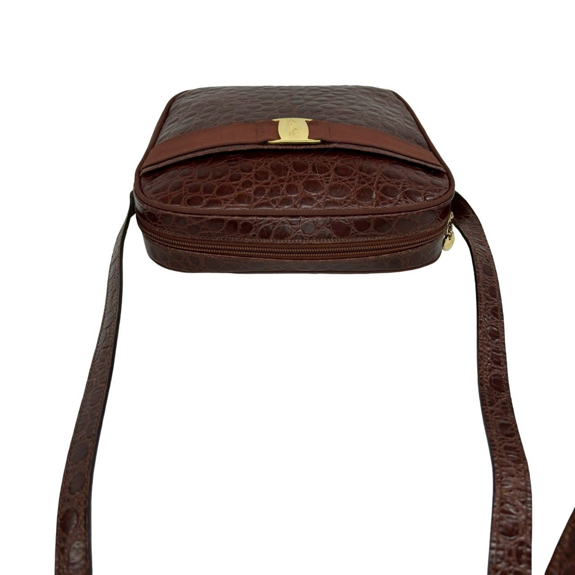 Salvatore Ferragamo Brown Leather Shoulder Bag (Pre-Owned)