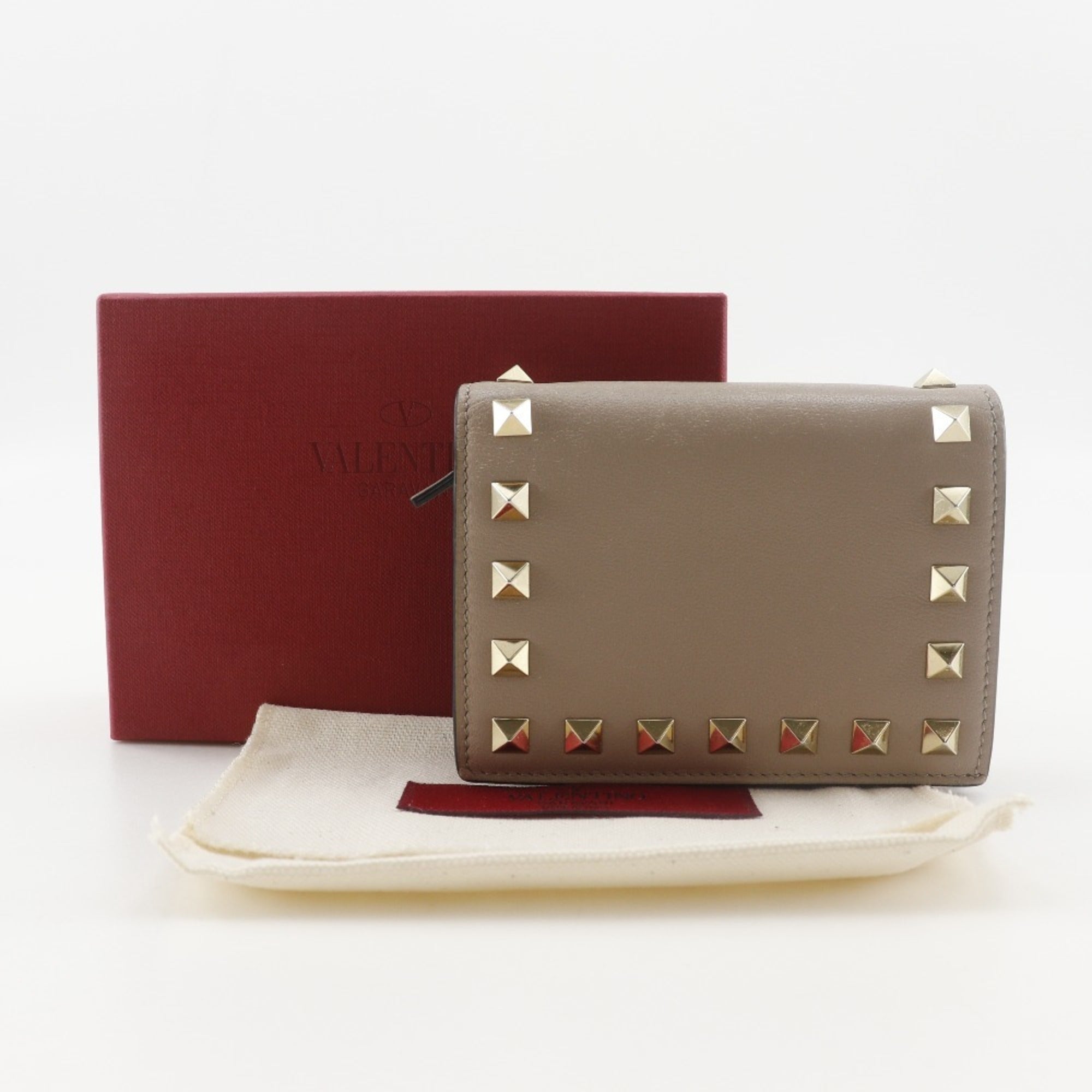 Valentino Beige Leather Wallet (Bi-Fold) (Pre-Owned)
