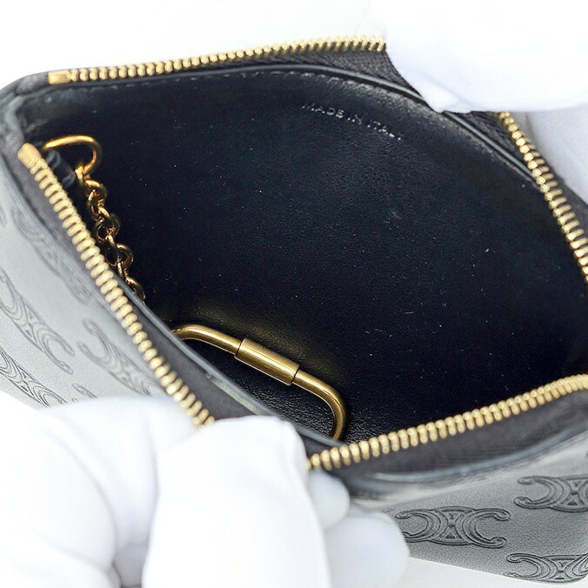 Celine Black Leather Coin Purse/Coin Case (Pre-Owned)