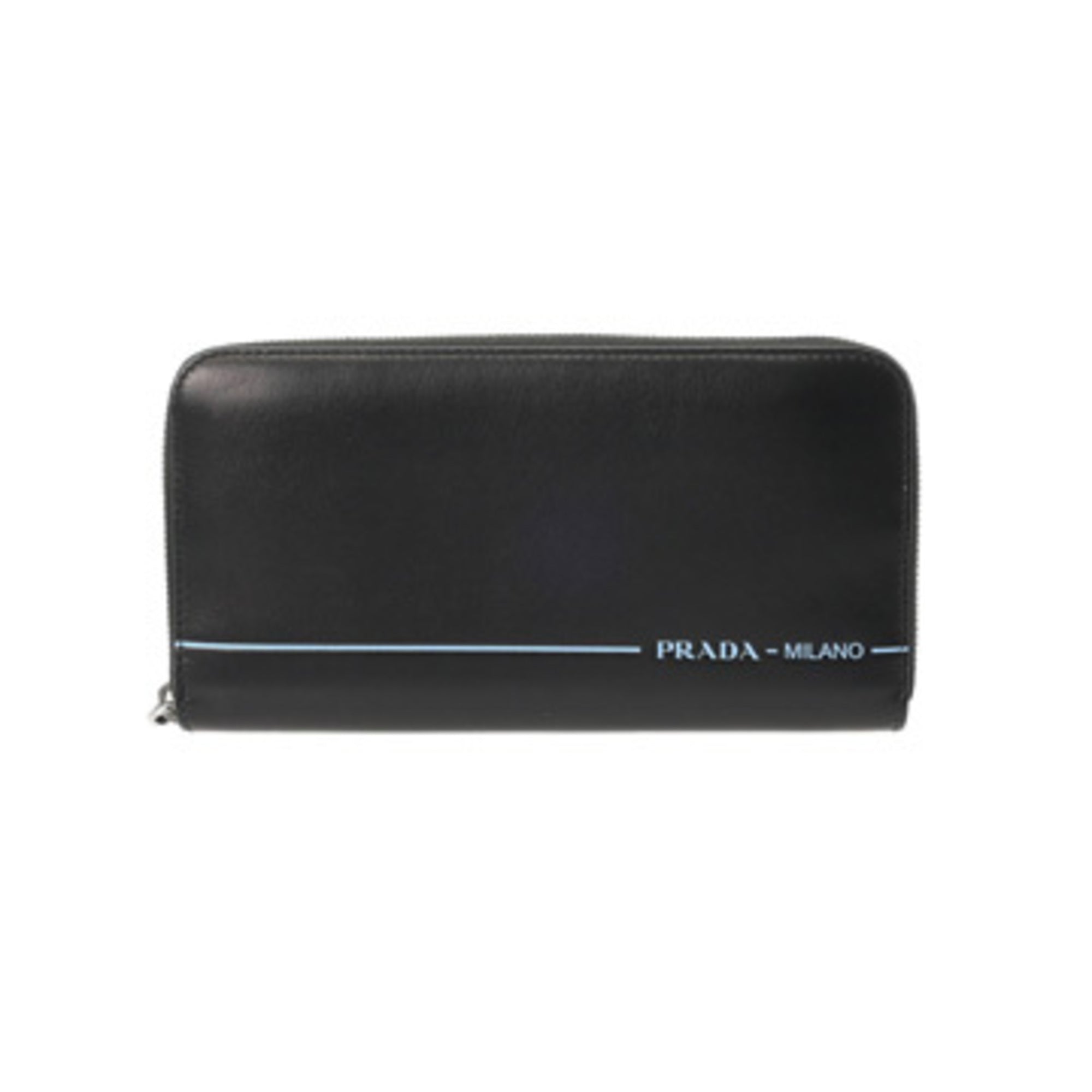 Prada Black Leather Long Wallet (Bi-Fold) (Pre-Owned)