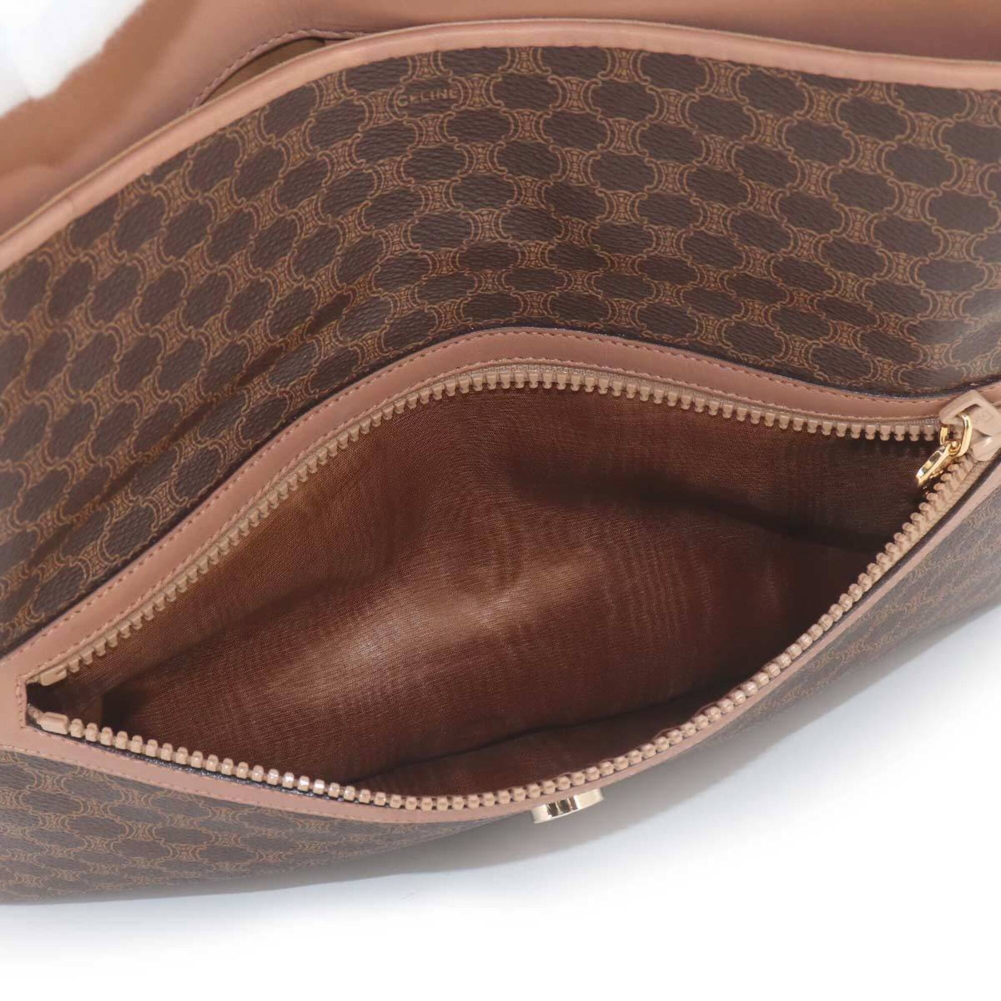 Celine Brown Pvc Leather Clutch Bag Handbag (Pre-Owned)